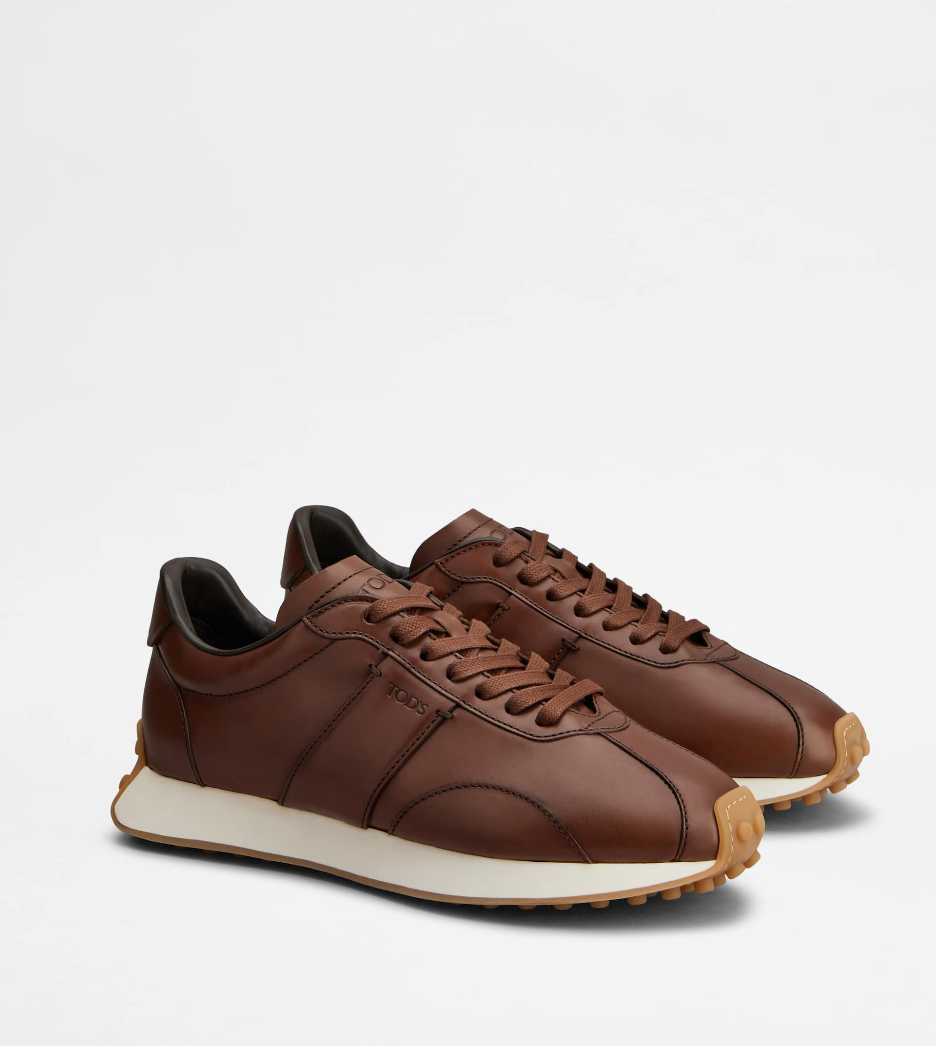 T VINTAGE SNEAKERS IN LEATHER - BROWN - 2