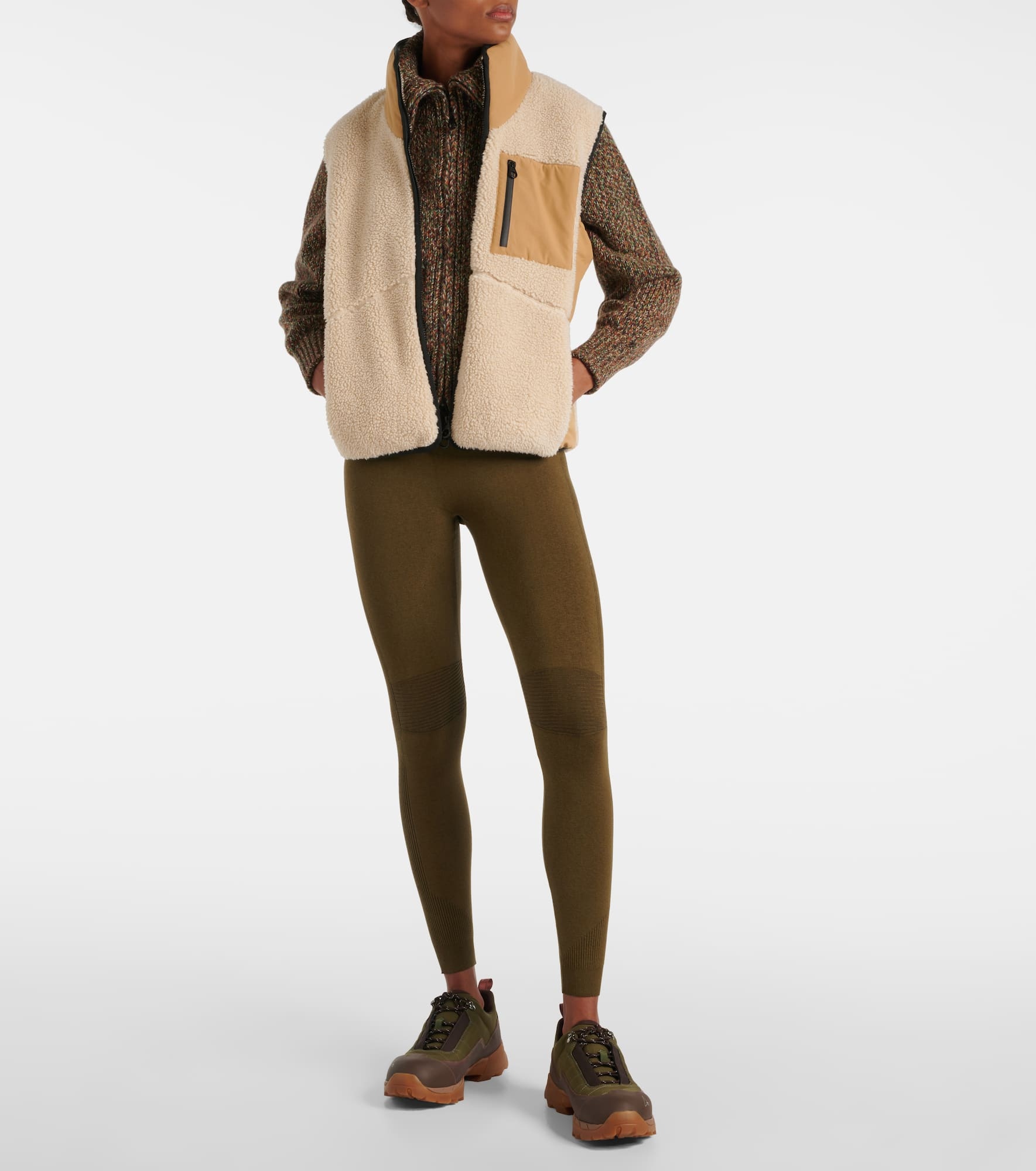 Ribbed-knit silk-blend leggings - 2