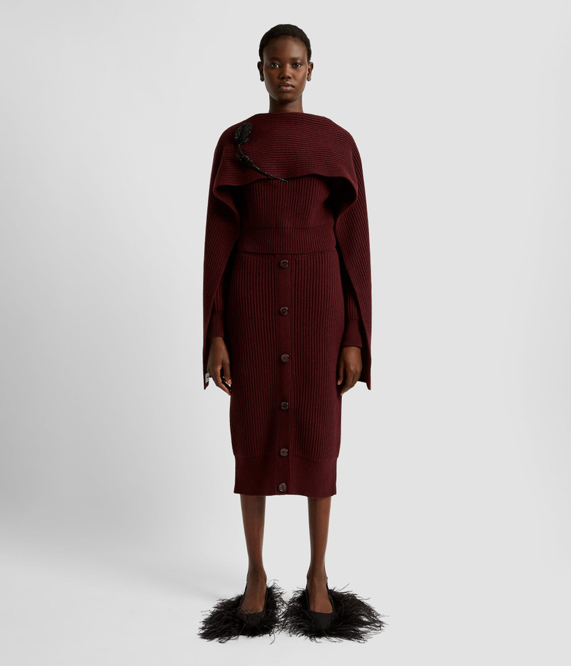 Erdem BUTTON DOWN PENCIL MIDI SKIRT outlook