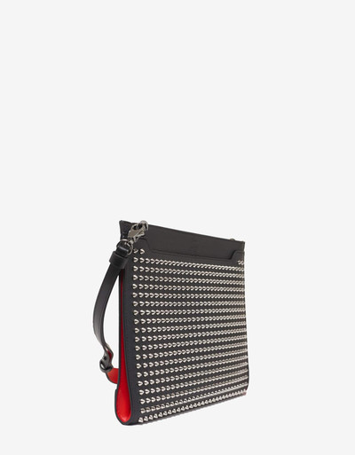 Christian Louboutin Skypouch Black Leather Bag with Silver Spikes - outlook