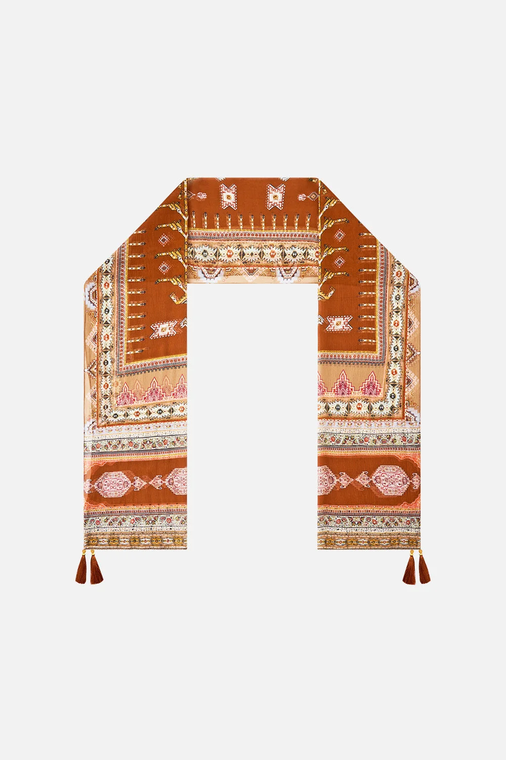 LONG SILK CRINKLE CHIFFON SCARF - 1