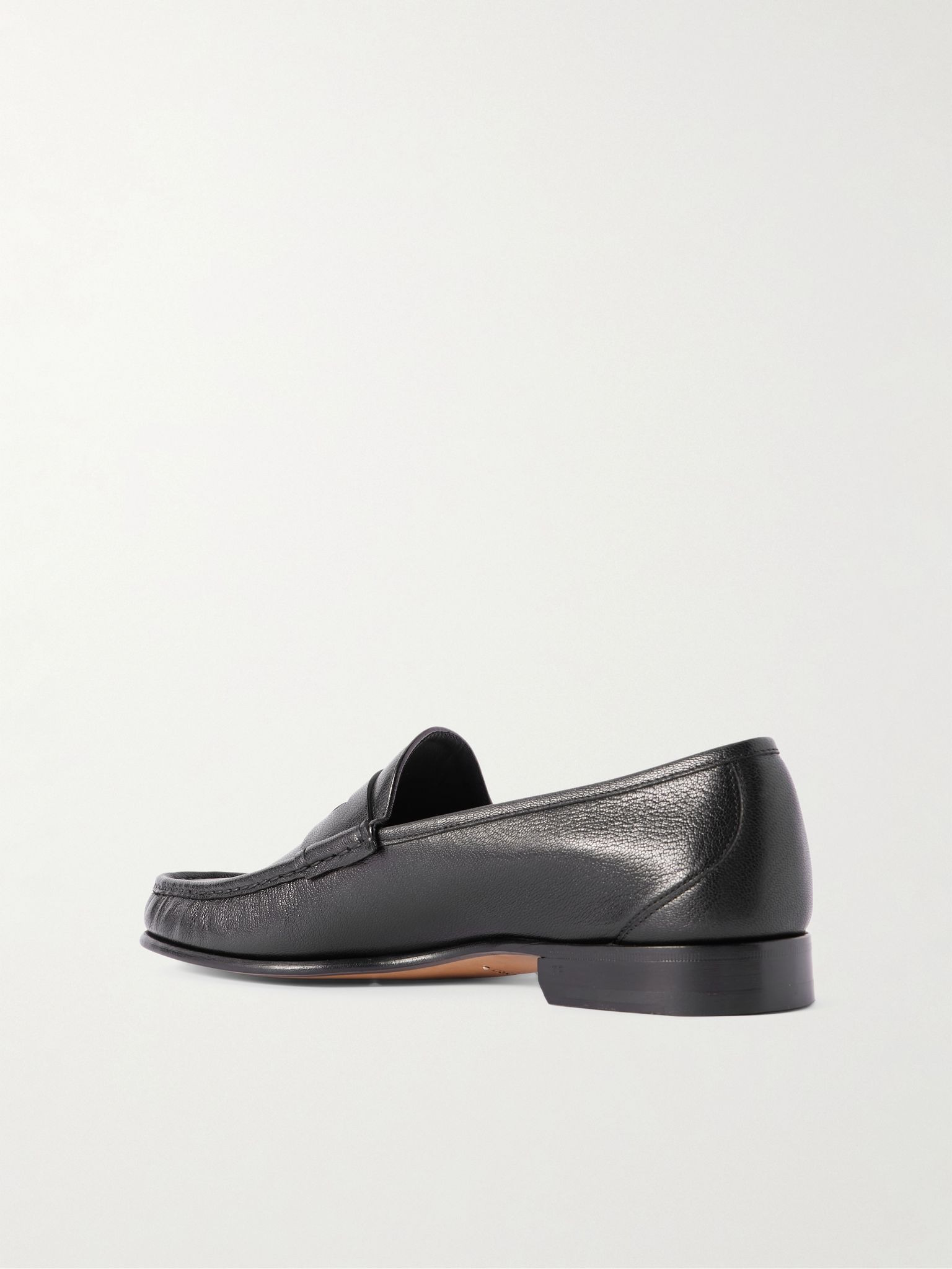 York Full-Grain Leather Penny Loafers Black - 4