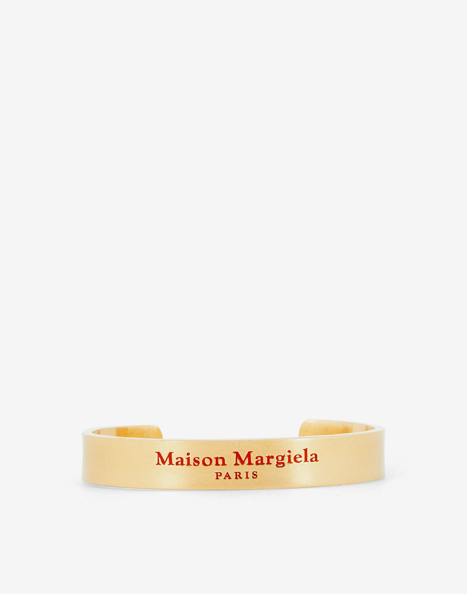 Logo engraved wide gold-plated cuff - 1