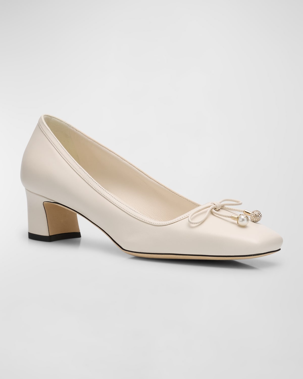 Elme Leather Bow Ballerina Pumps - 3