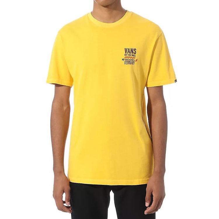 Vans Michael Pevory Retro Printing Short Sleeve Couple Style Yellow VN0A4RP785W - 3