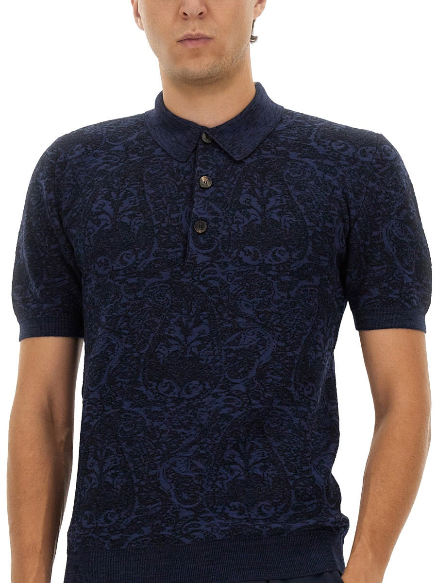 Etro Men Polo Shirt With Pegasus Embroidery - 2