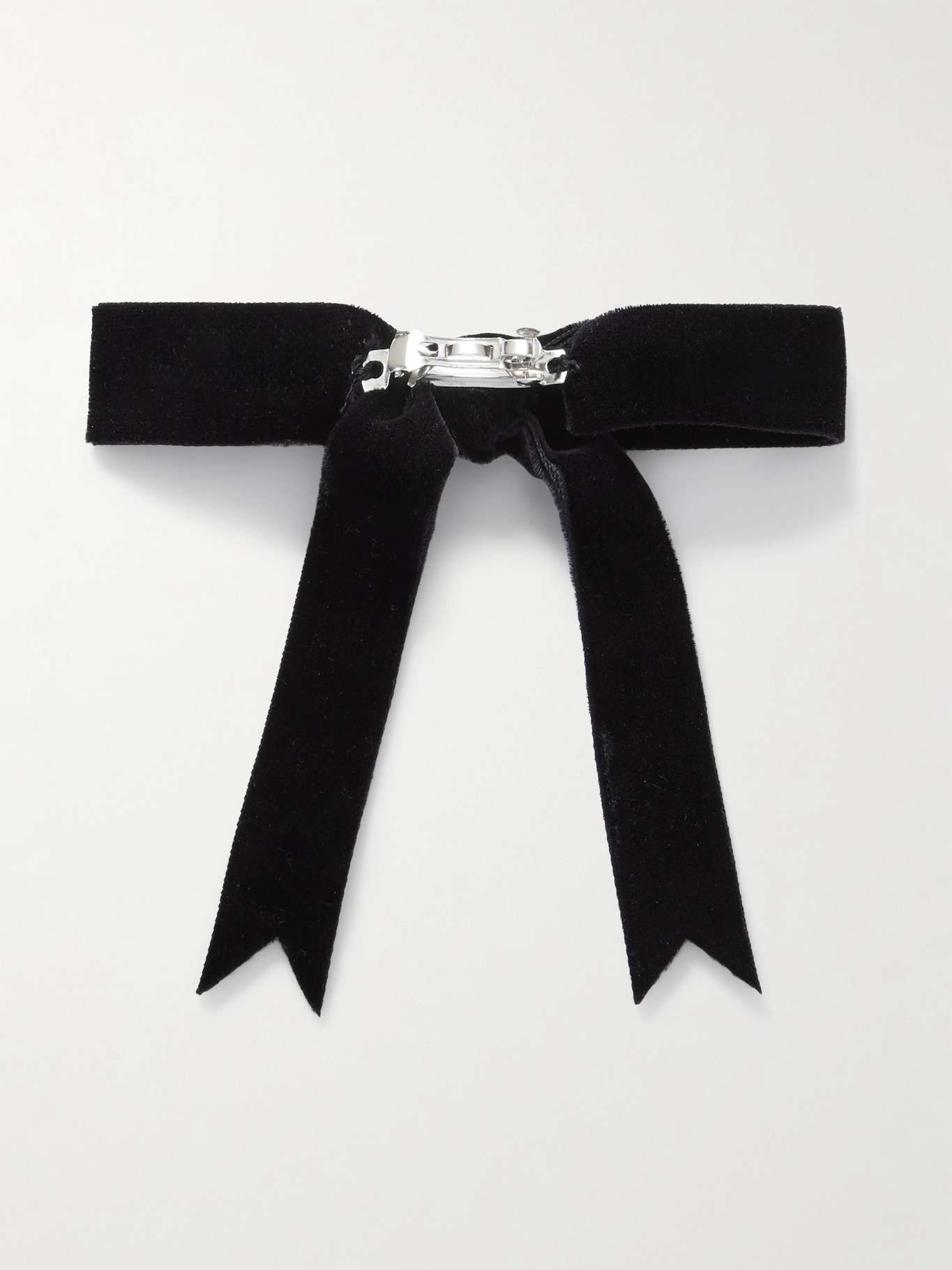 Silk-velvet bow hair clip Black - 2