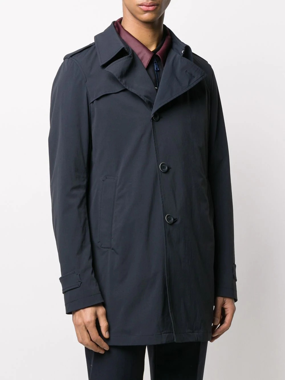 notched-lapel mid-length trench - 3