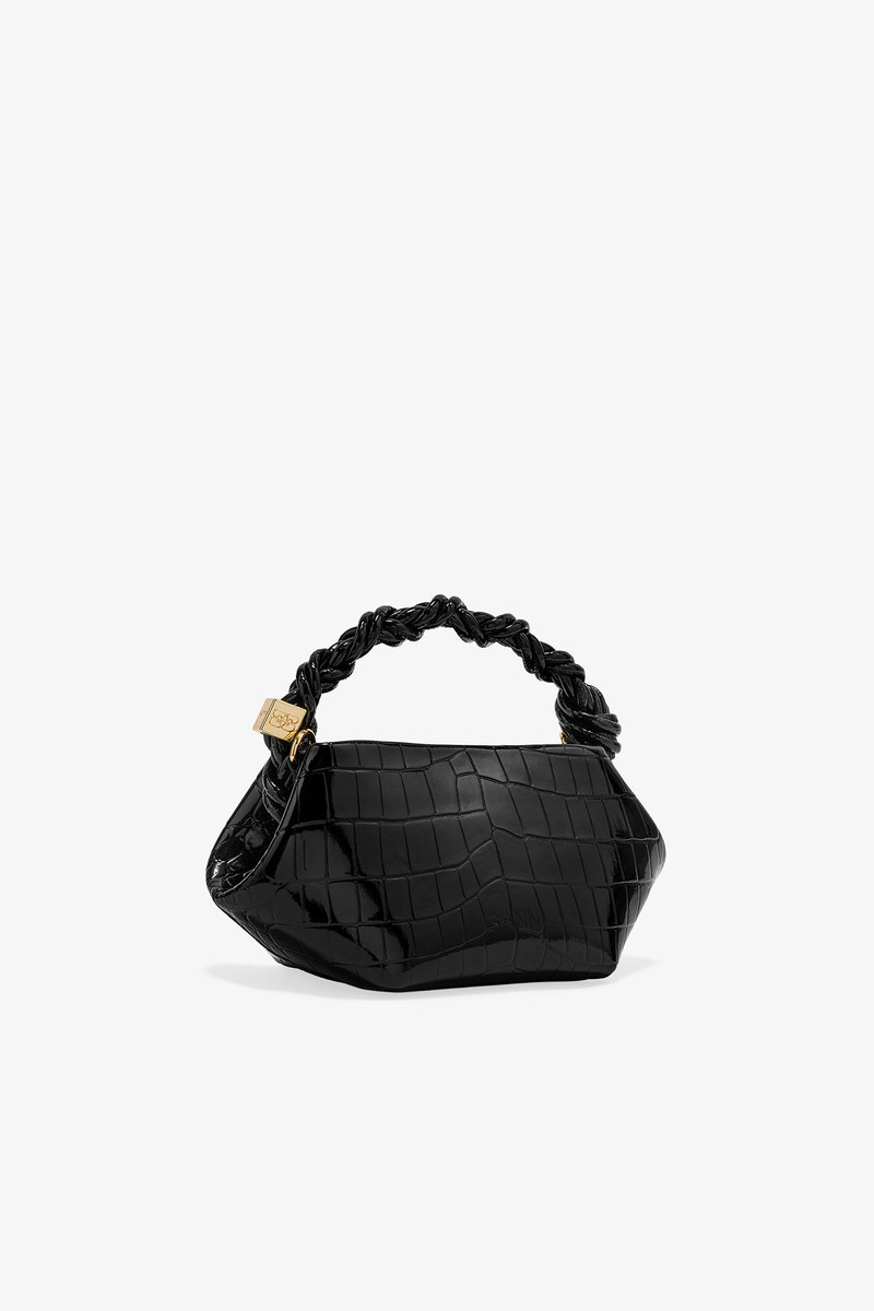 GANNI BLACK CROCO PATENT MINI GANNI BOU BAG outlook