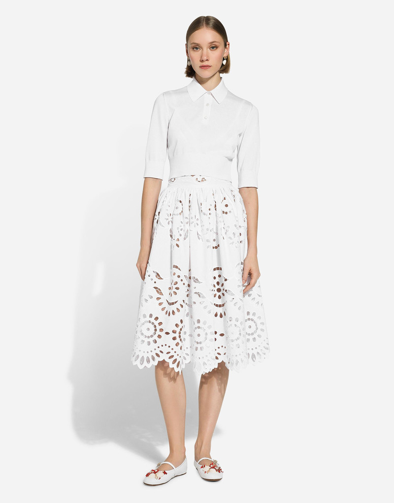 Dolce & Gabbana Cotton midi circle skirt with cut-out detailing outlook
