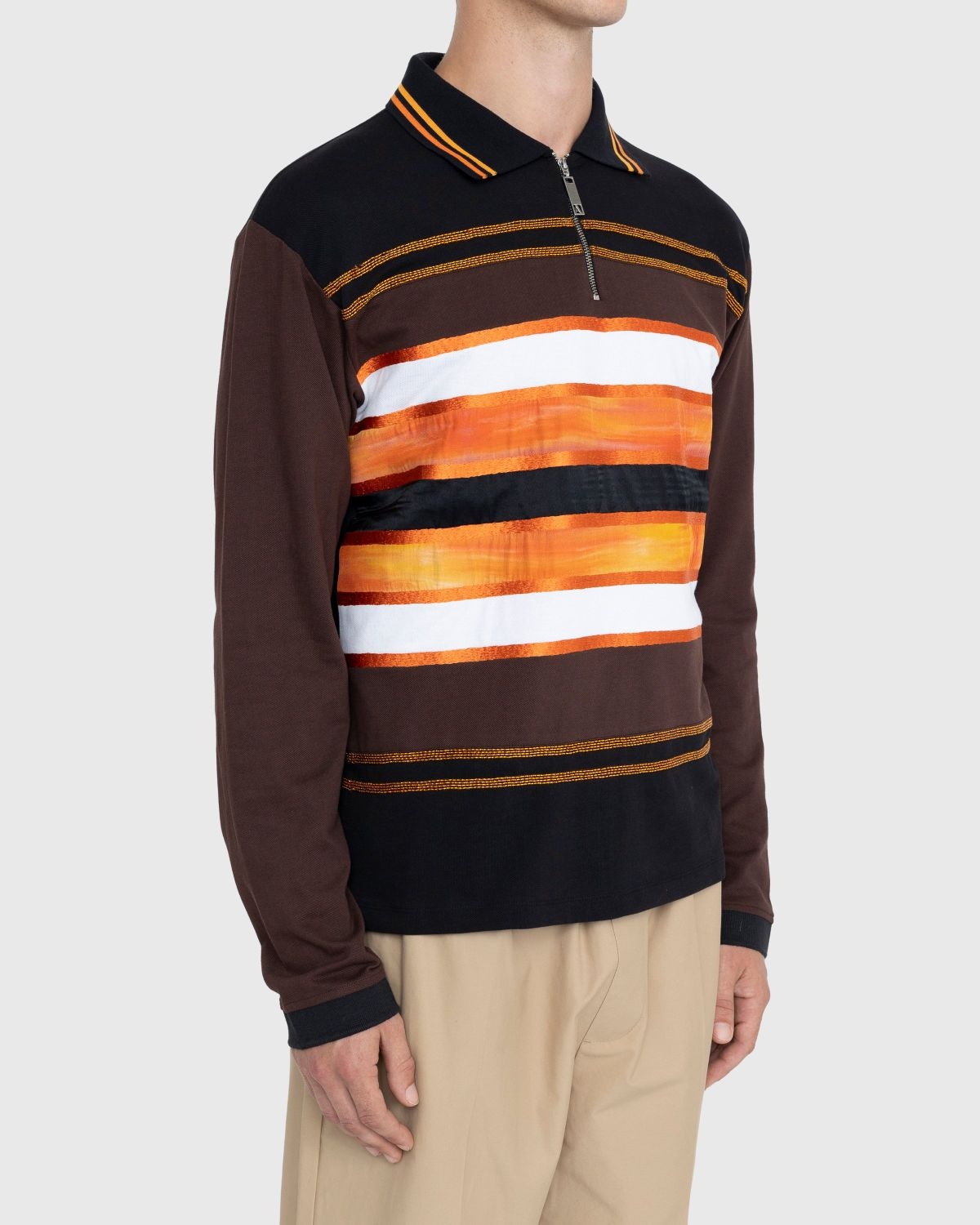 Ahluwalia – Mae Long-Sleeve Polo Brown - 3