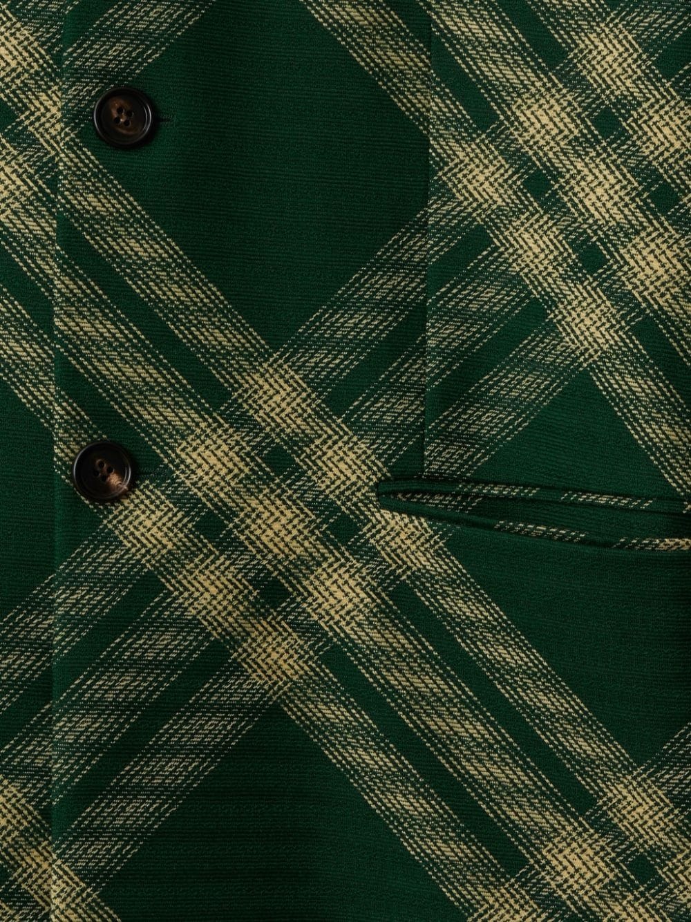 check-pattern buttoned blazer - 5