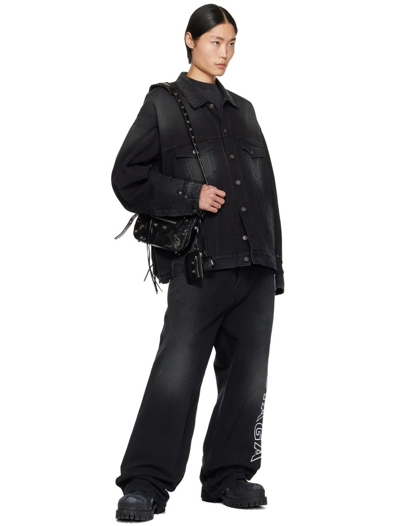 BALENCIAGA Black Deconstructed Denim Jacket outlook