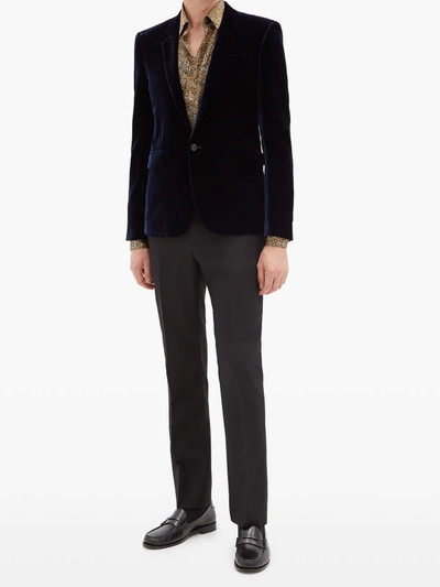 SAINT LAURENT Velvet single-breasted blazer outlook