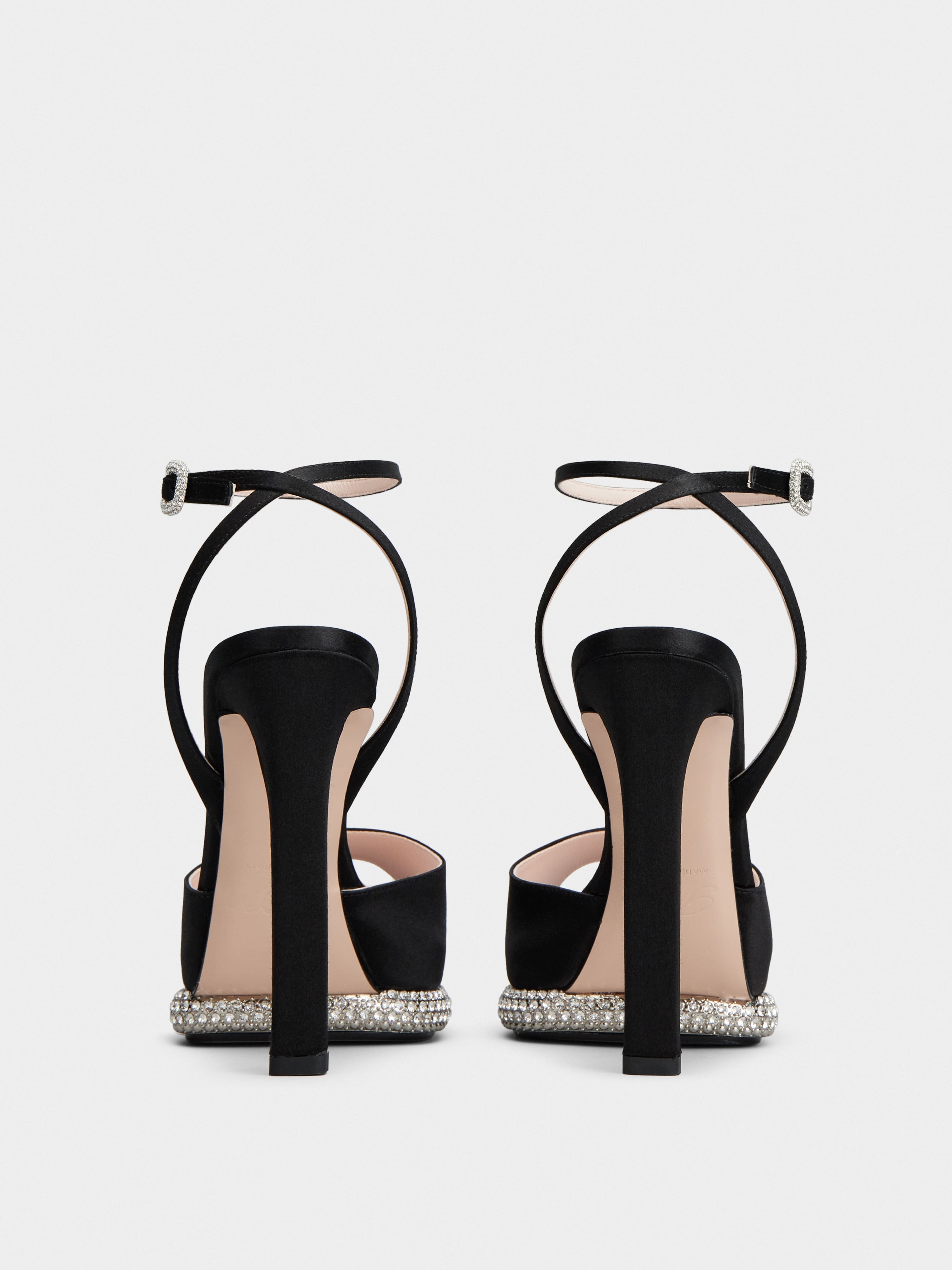 Viv' Choc Platform Sandals in satin - 5