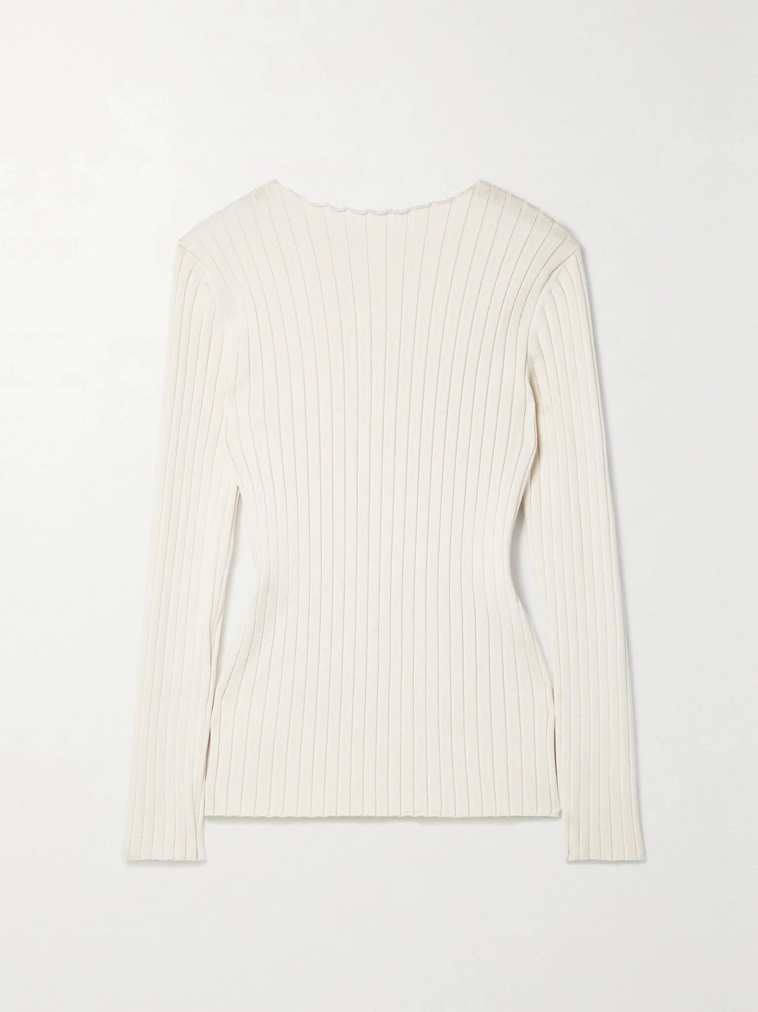 Ash open-back ribbed silk sweater White - 1