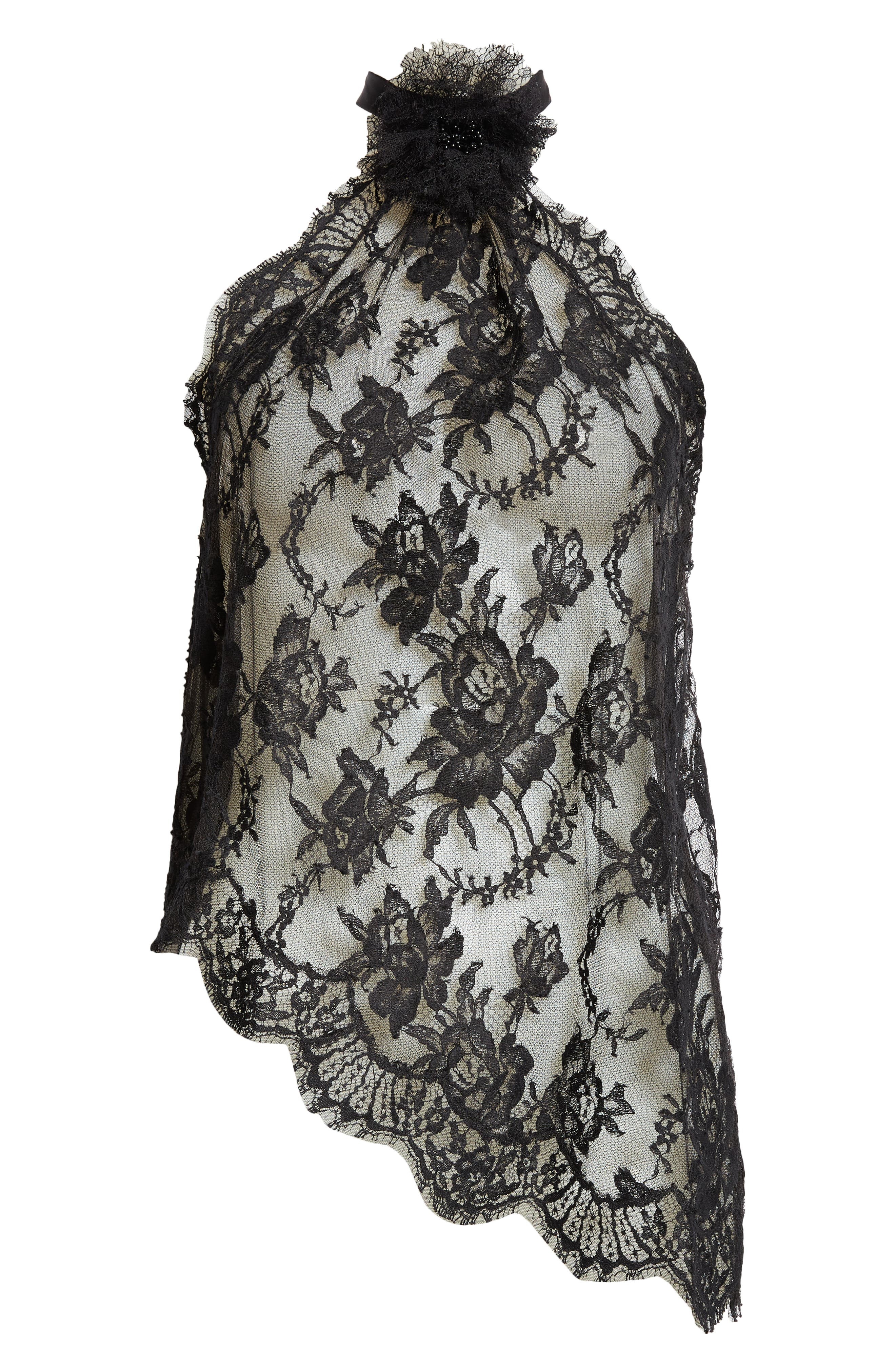 Floral Lace Halter Top - 6