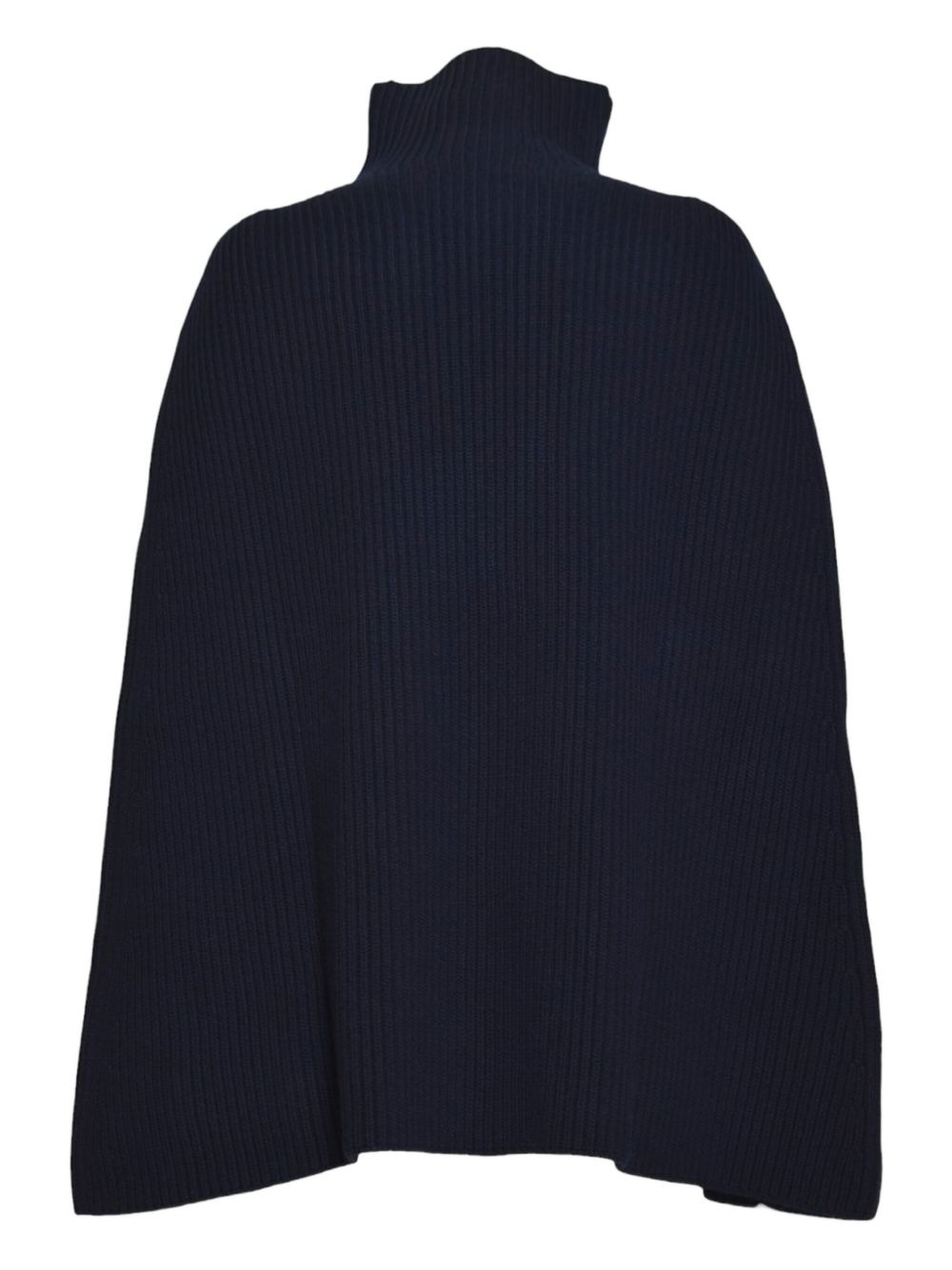 roll-neck ribbed cape - 2