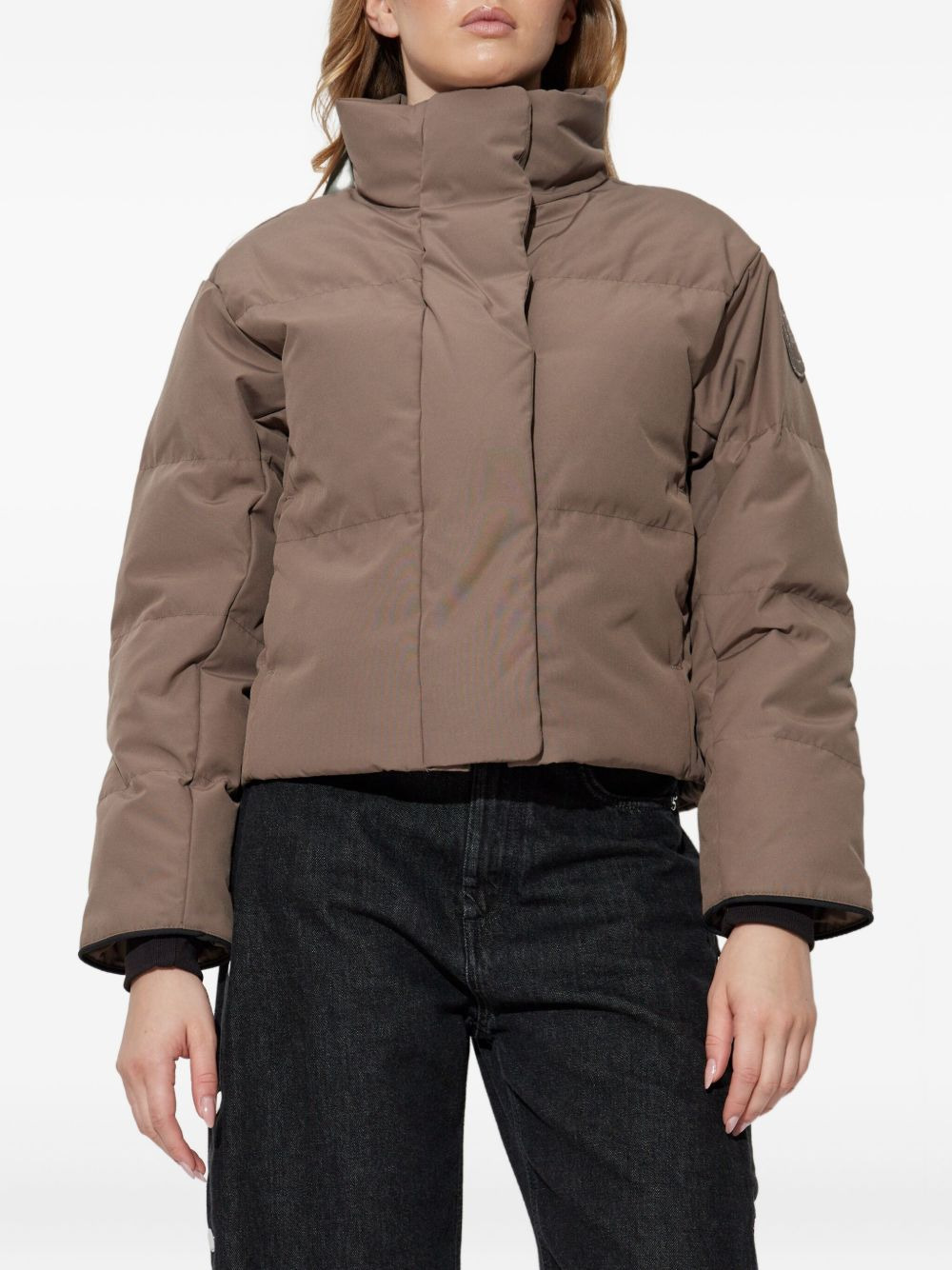 logo-patch puffer jacket - 3