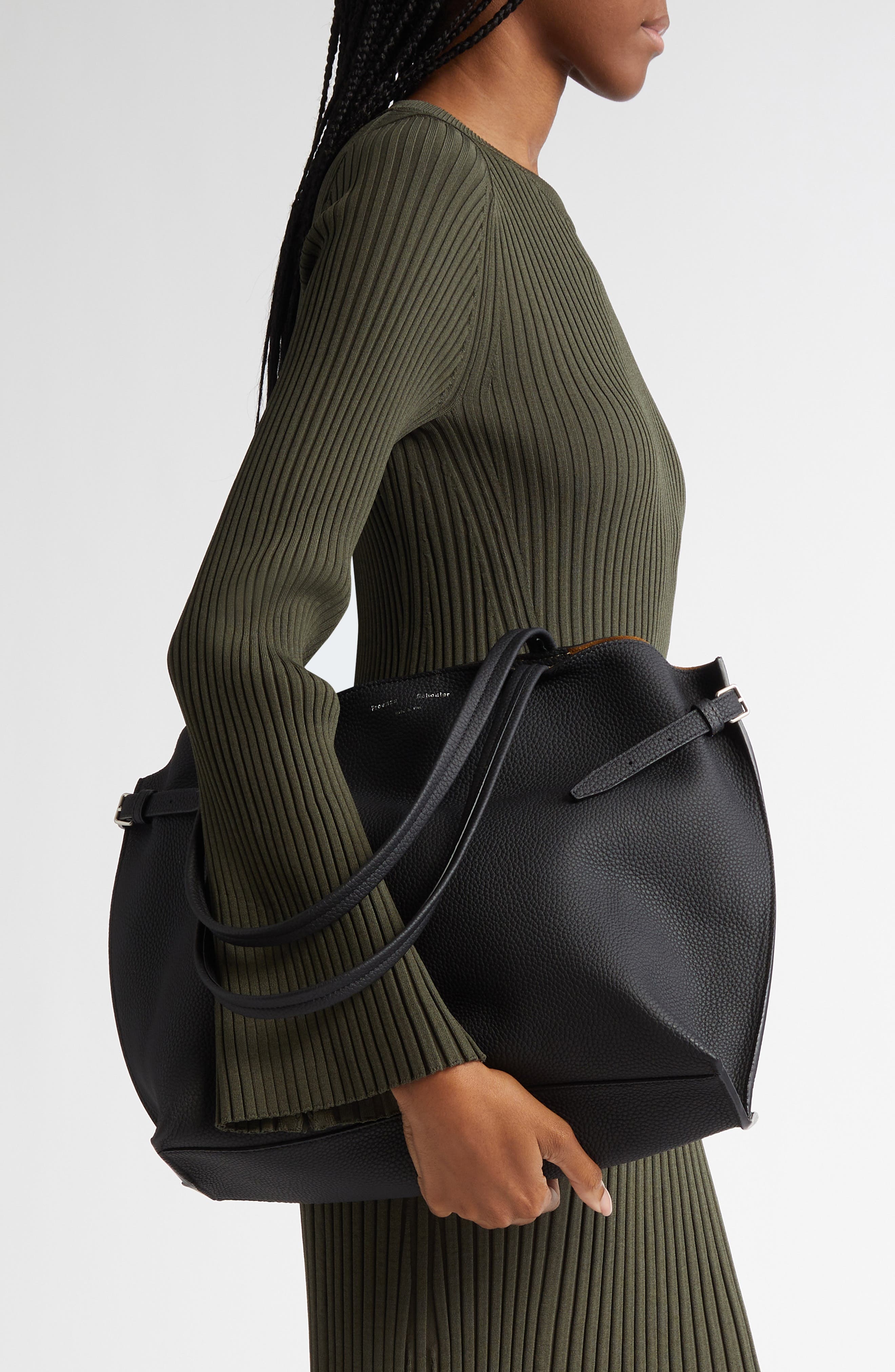 Proenza Schouler Days Leather Tote in Black 001 at Nordstrom - 3