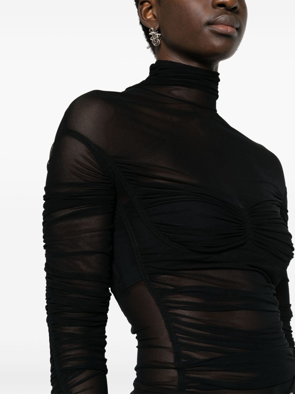 mesh ruched top - 5