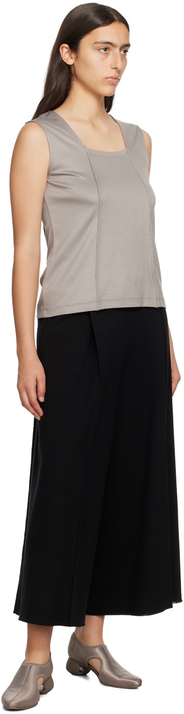 ISSEY MIYAKE Gray Tucked Square Tank Top | REVERSIBLE 