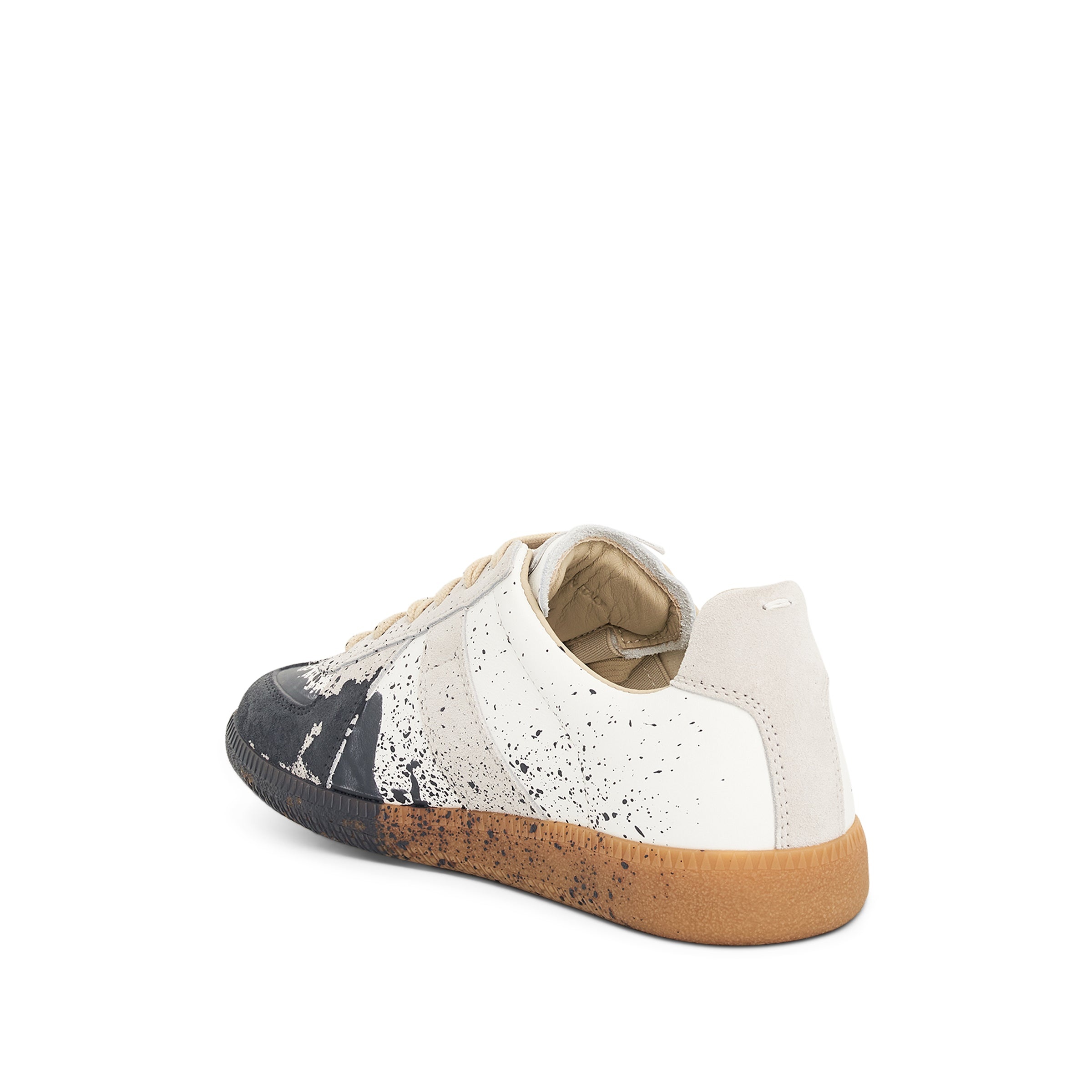 Replica Paint Drop Sneaker in White/Pewter - 3