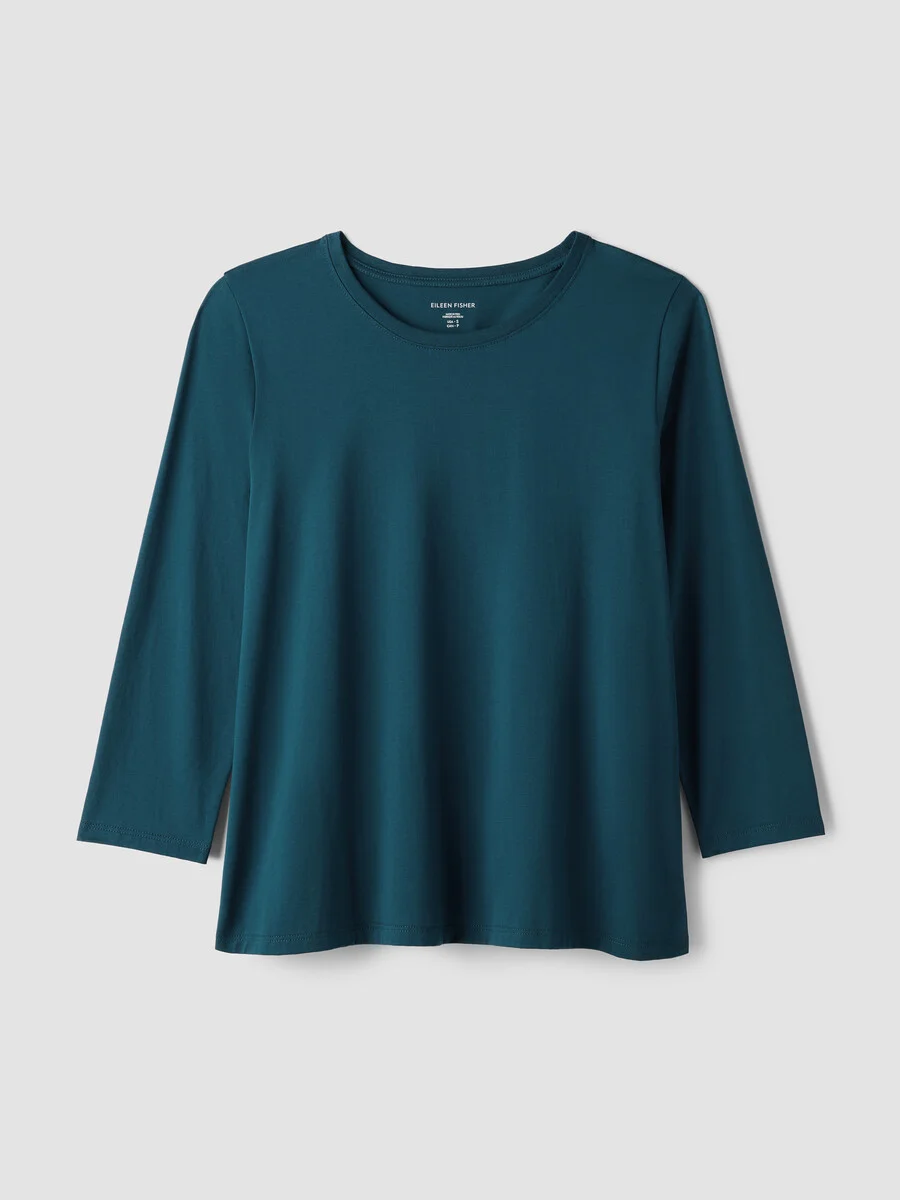 Organic Pima Cotton Jersey 3/4-Sleeve Tee - 1