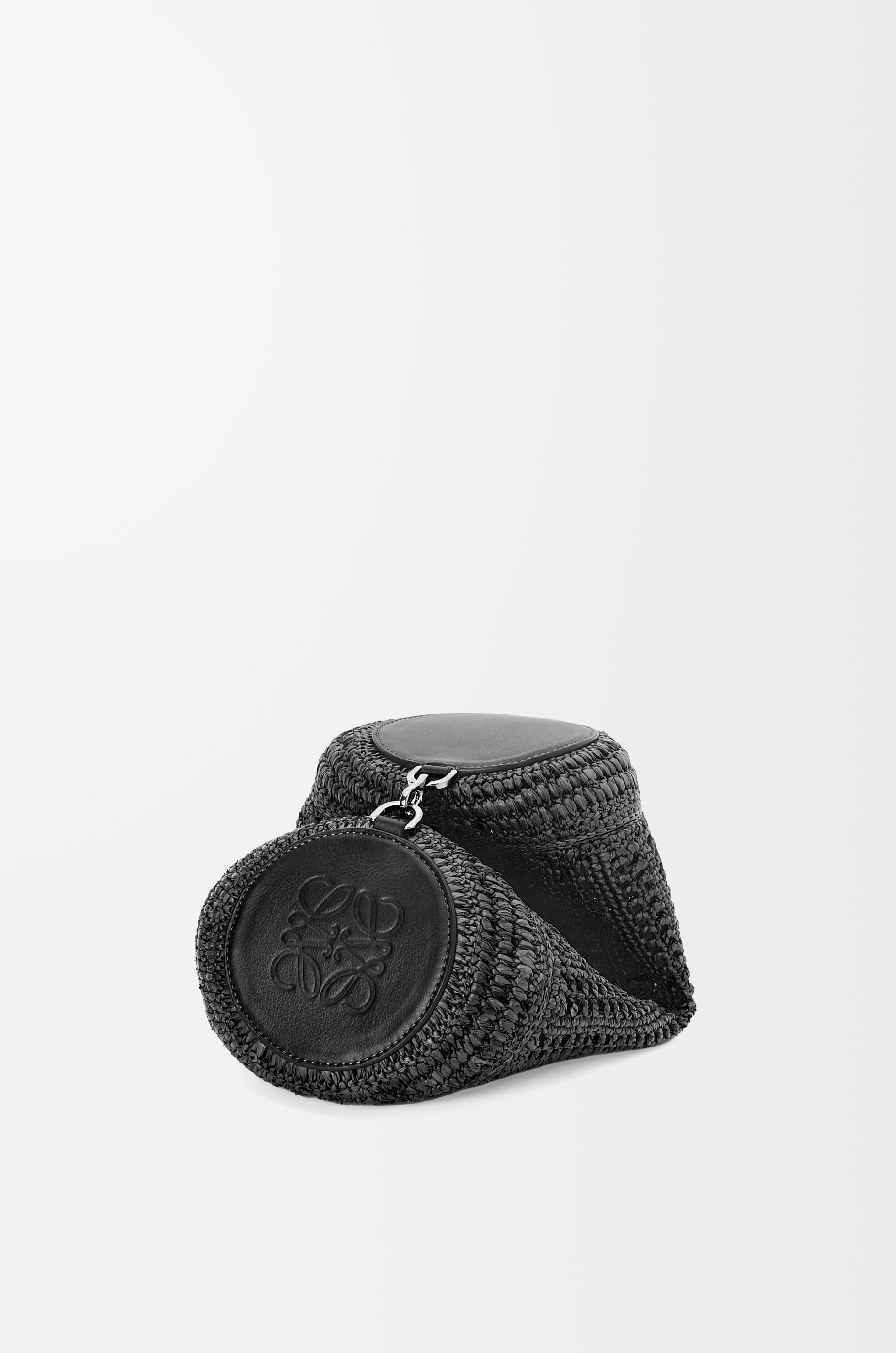 Bracelet pouch in raffia and calfskin - 2