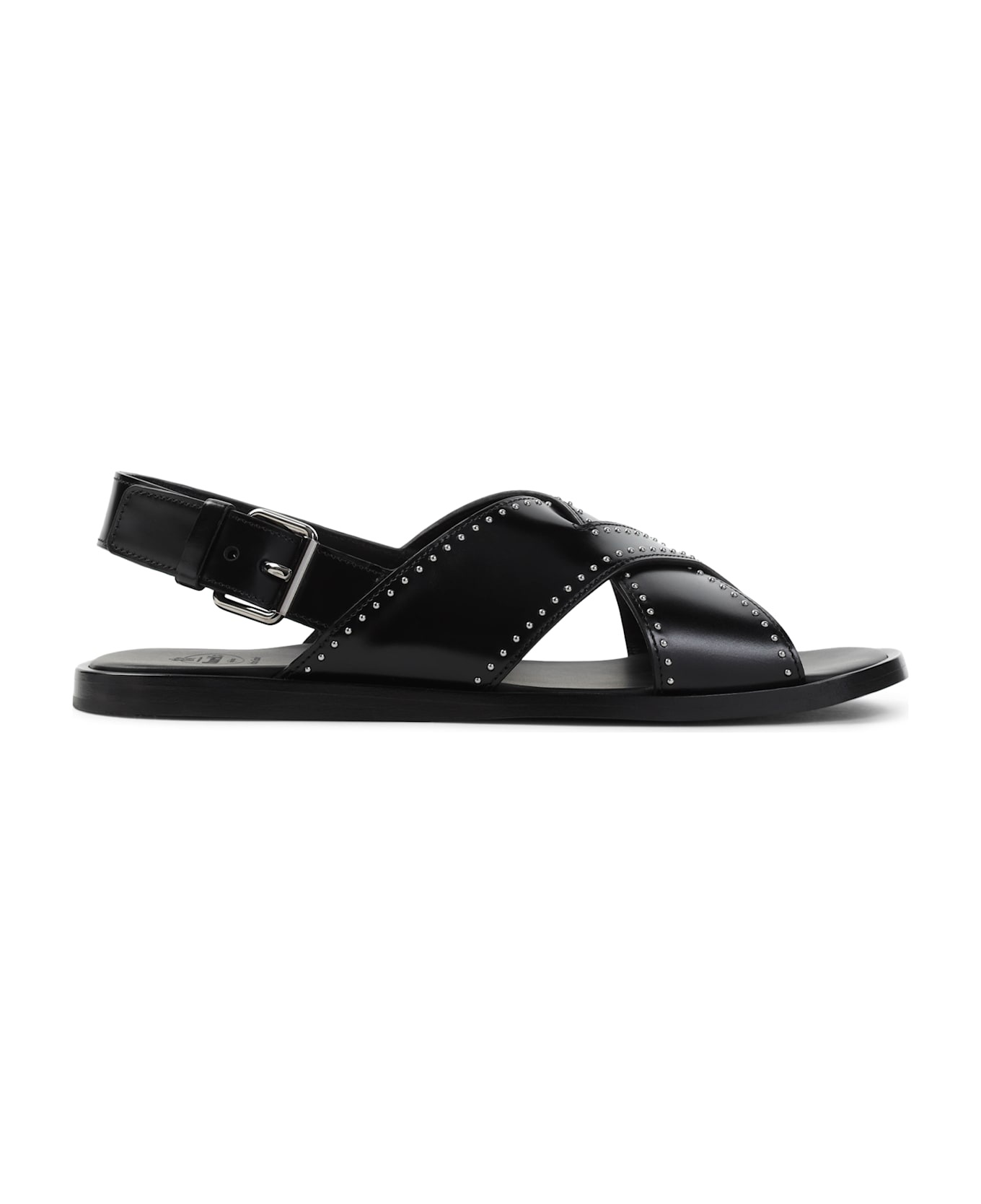 Black Leather Oksana Sandals - 2