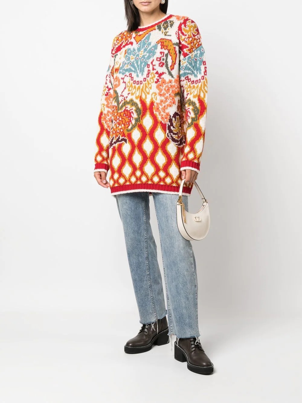 abstract-print long-sleeve jumper - 2