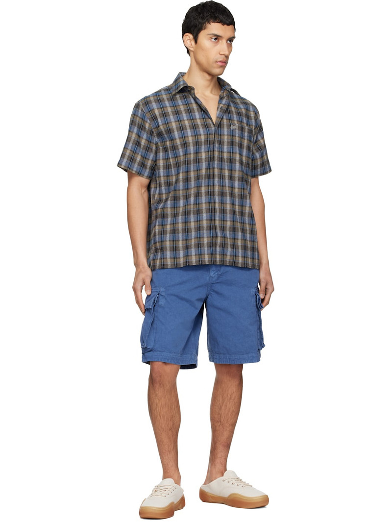 ERL Gray & Blue Check Short Sleeve Shirt outlook