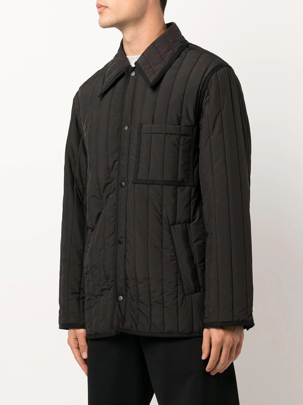 quilted single-breasted jacket - 3