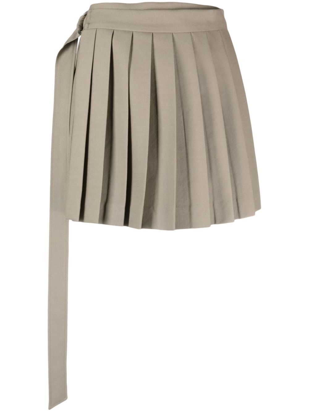 pleated virgin wool wrap skirt - 1