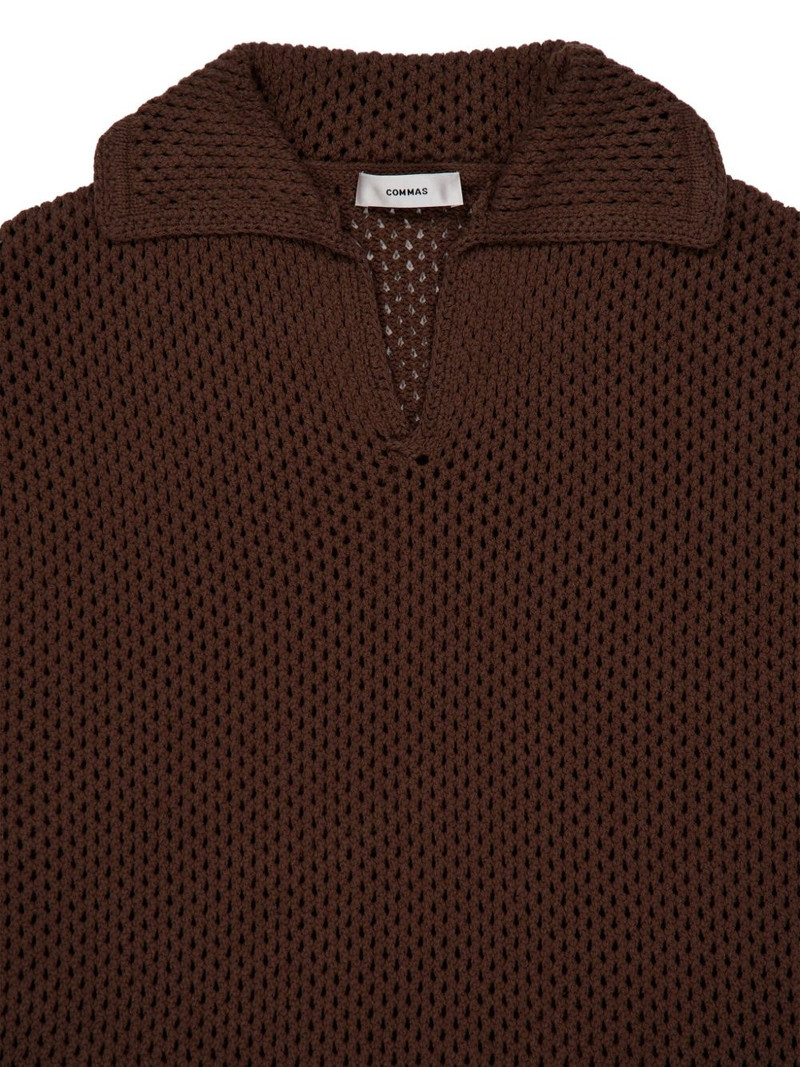 two-tone crochet polo shirt 3