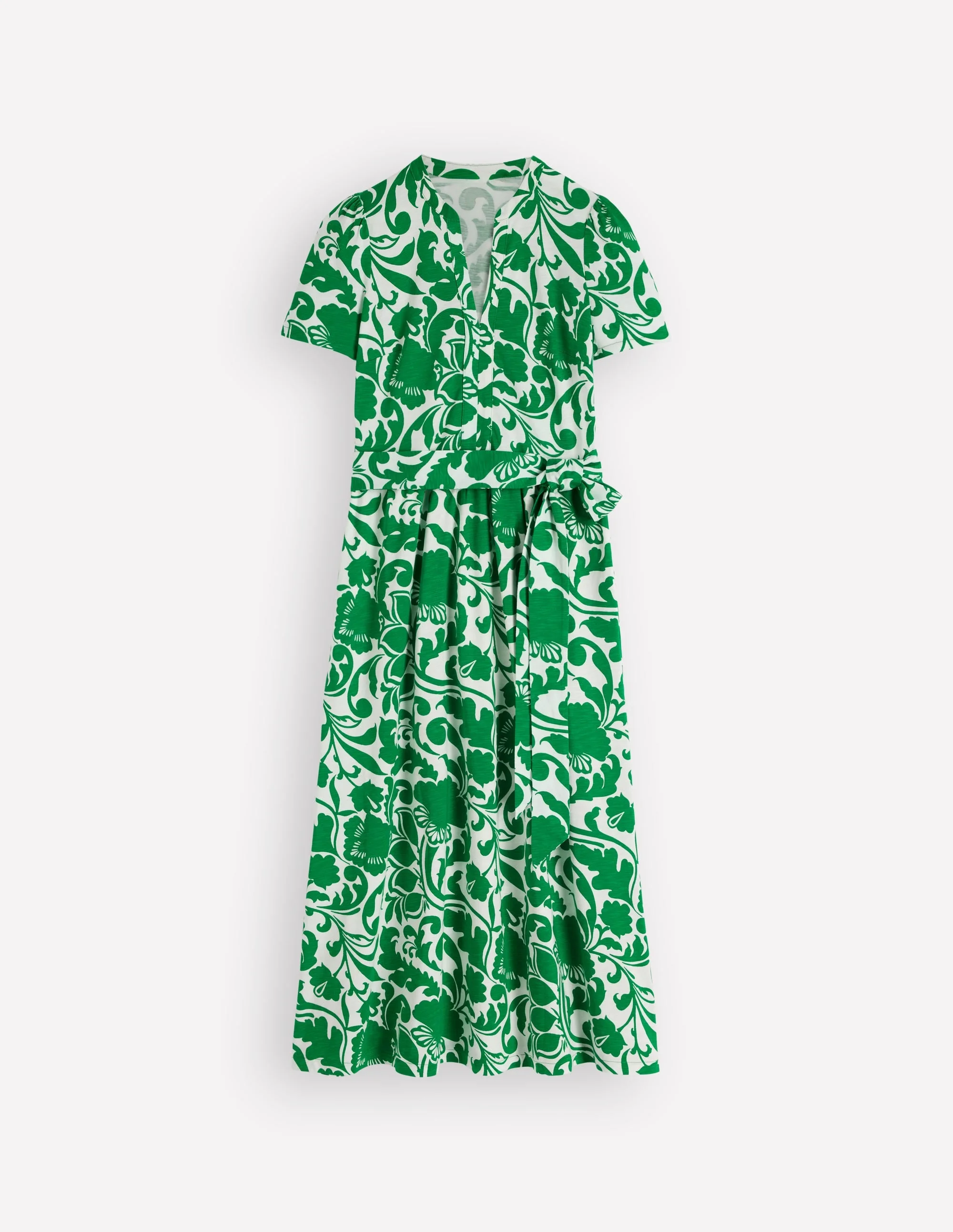 Naomi Jersey Midi Dress-Green, Flourishing Meadow - 1