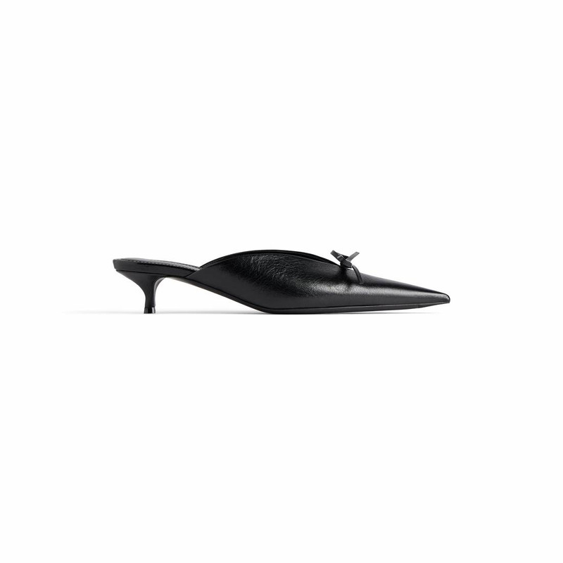 Women's Knife Bow 40mm Mule in Black - 1