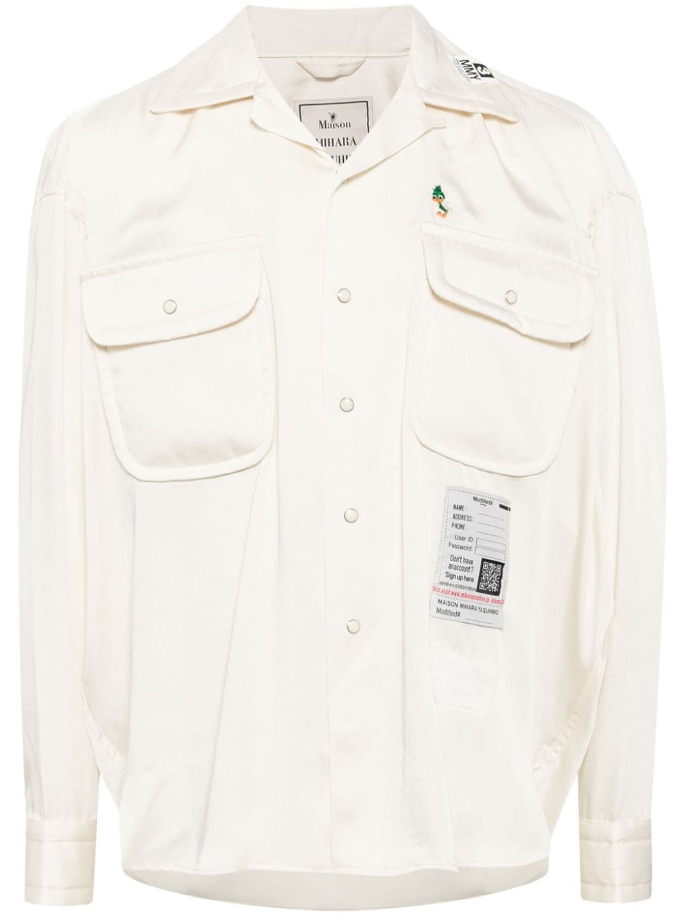 logo-patch long-sleeved shirt - 1