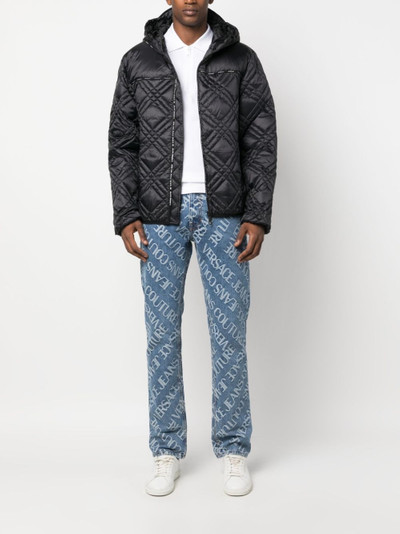 VERSACE JEANS COUTURE logo-strap quilted coat outlook