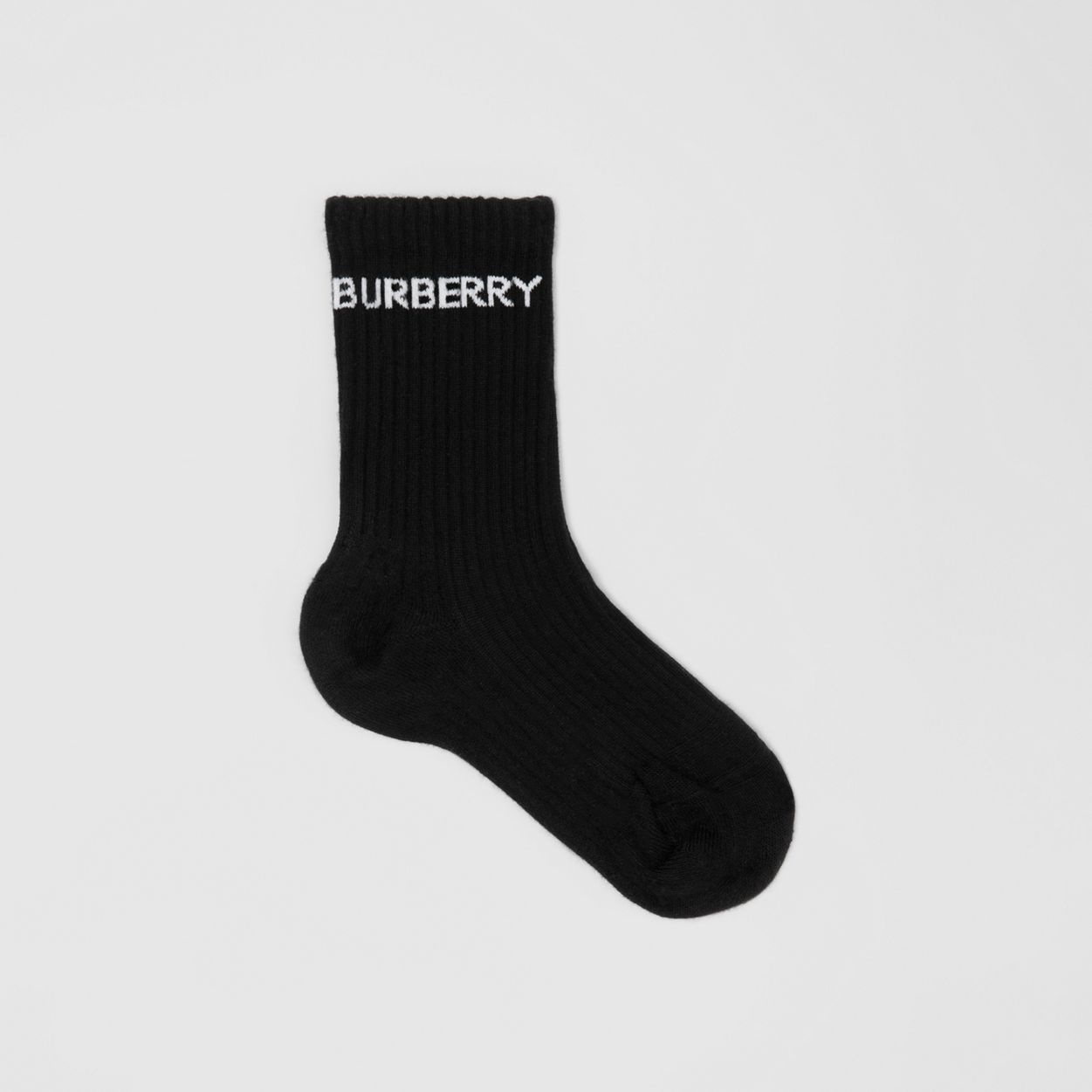 Logo Intarsia Technical Stretch Cotton Socks - 1