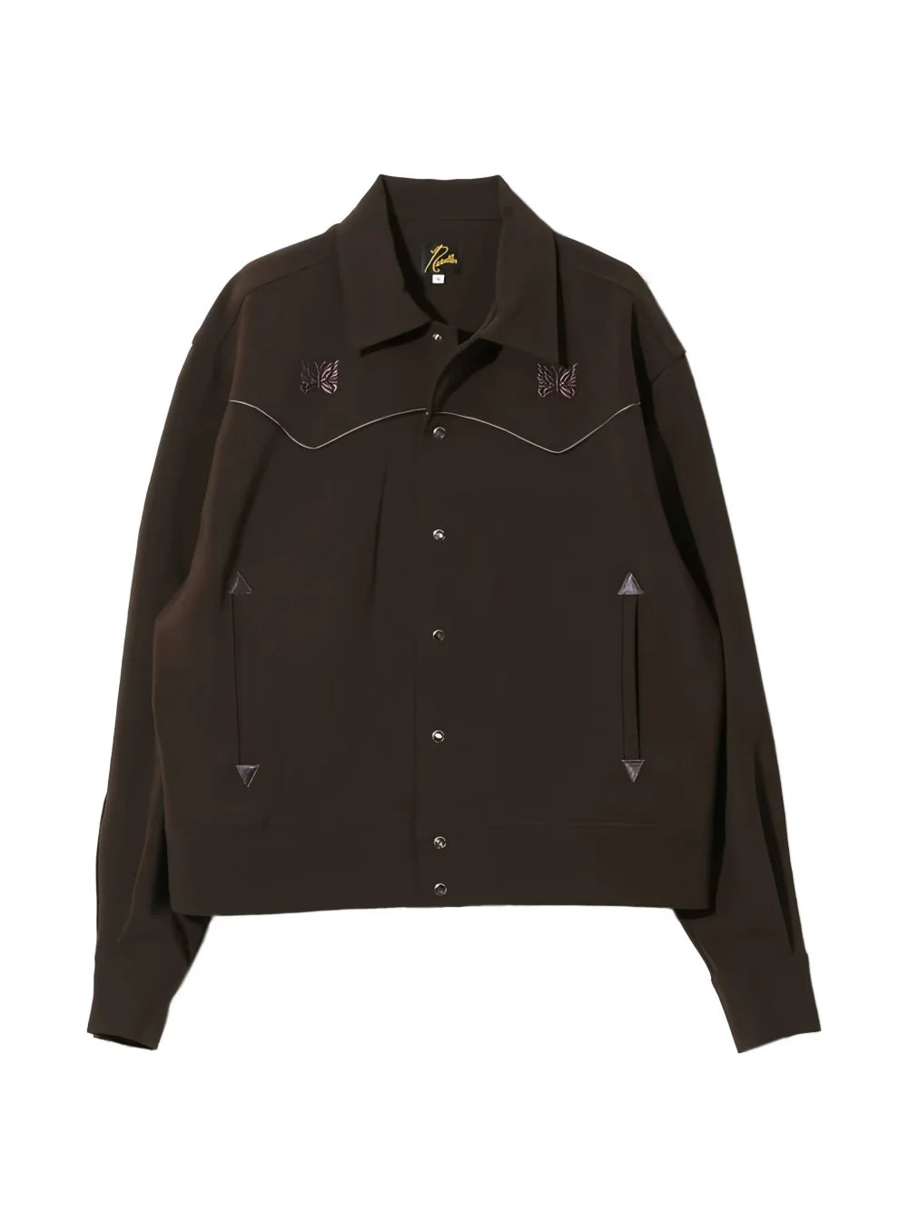 butterfly-embroidered piped jacket - 1