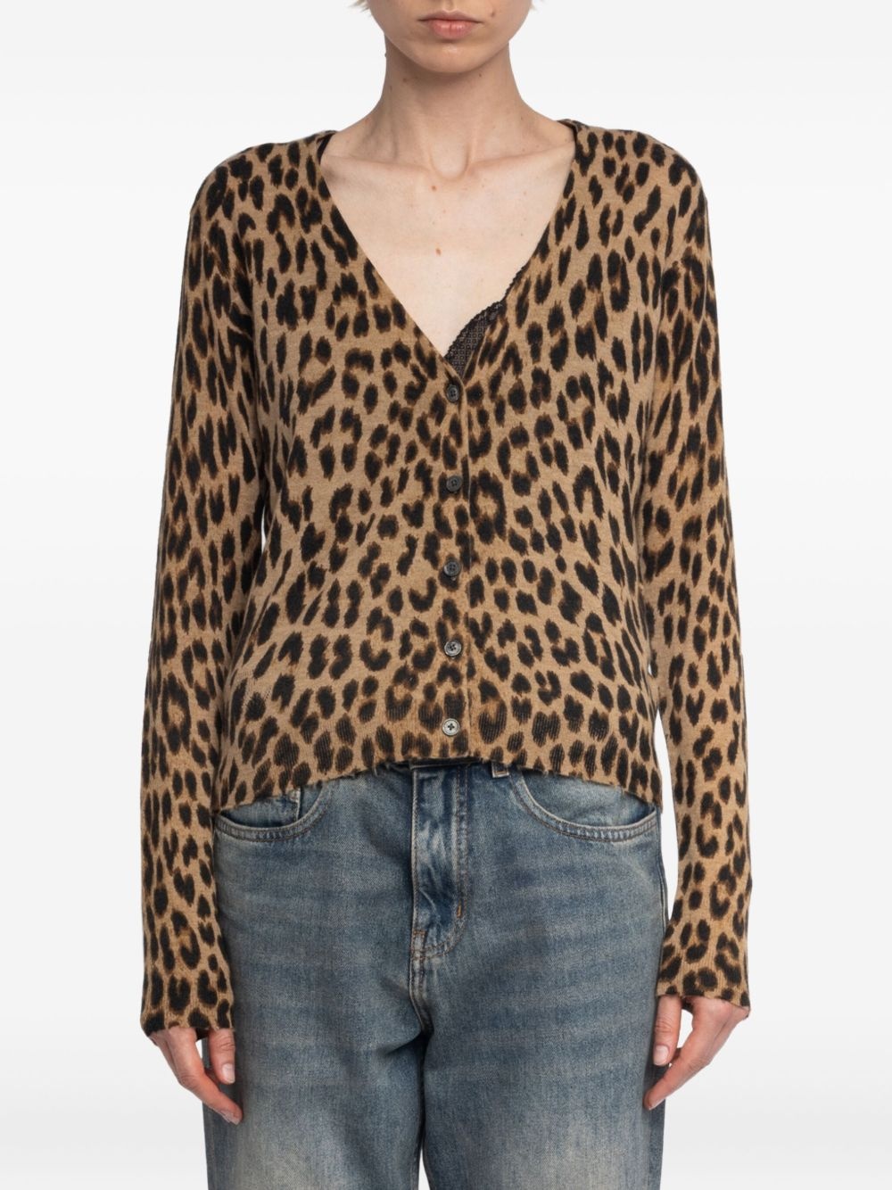 Manala leopard-print button cardigan - 4