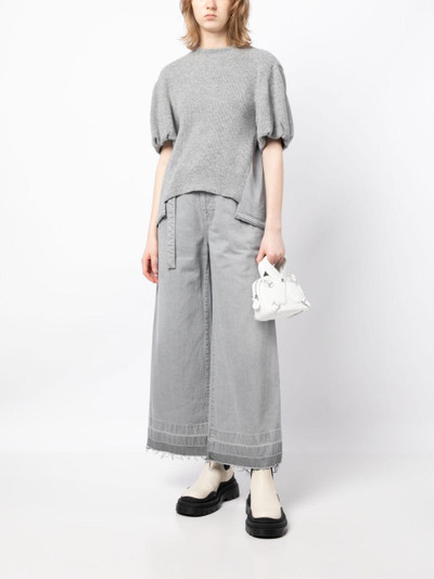 sacai cropped wide-leg jeans outlook