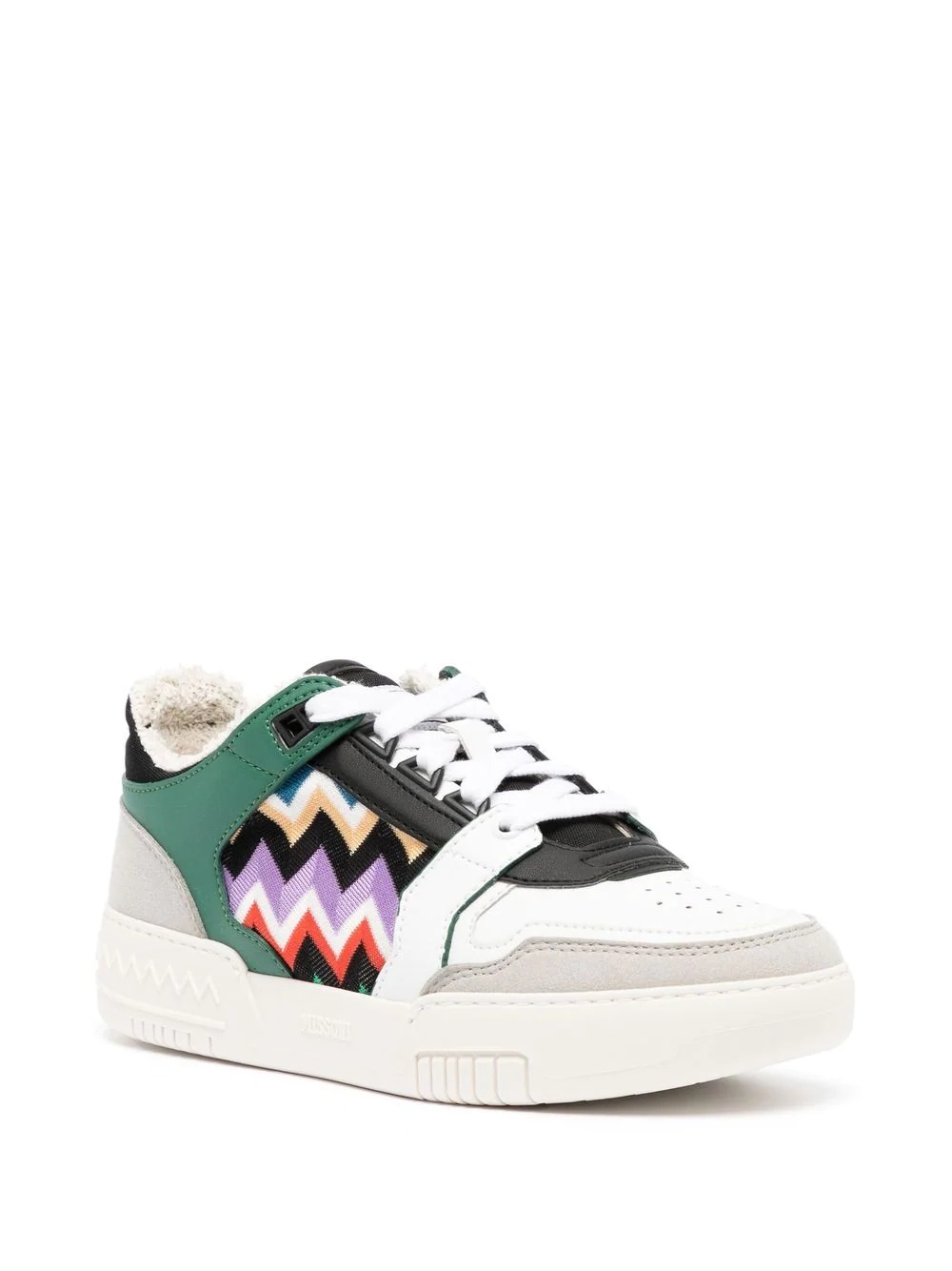 zigzag panelled low-top sneakers - 2