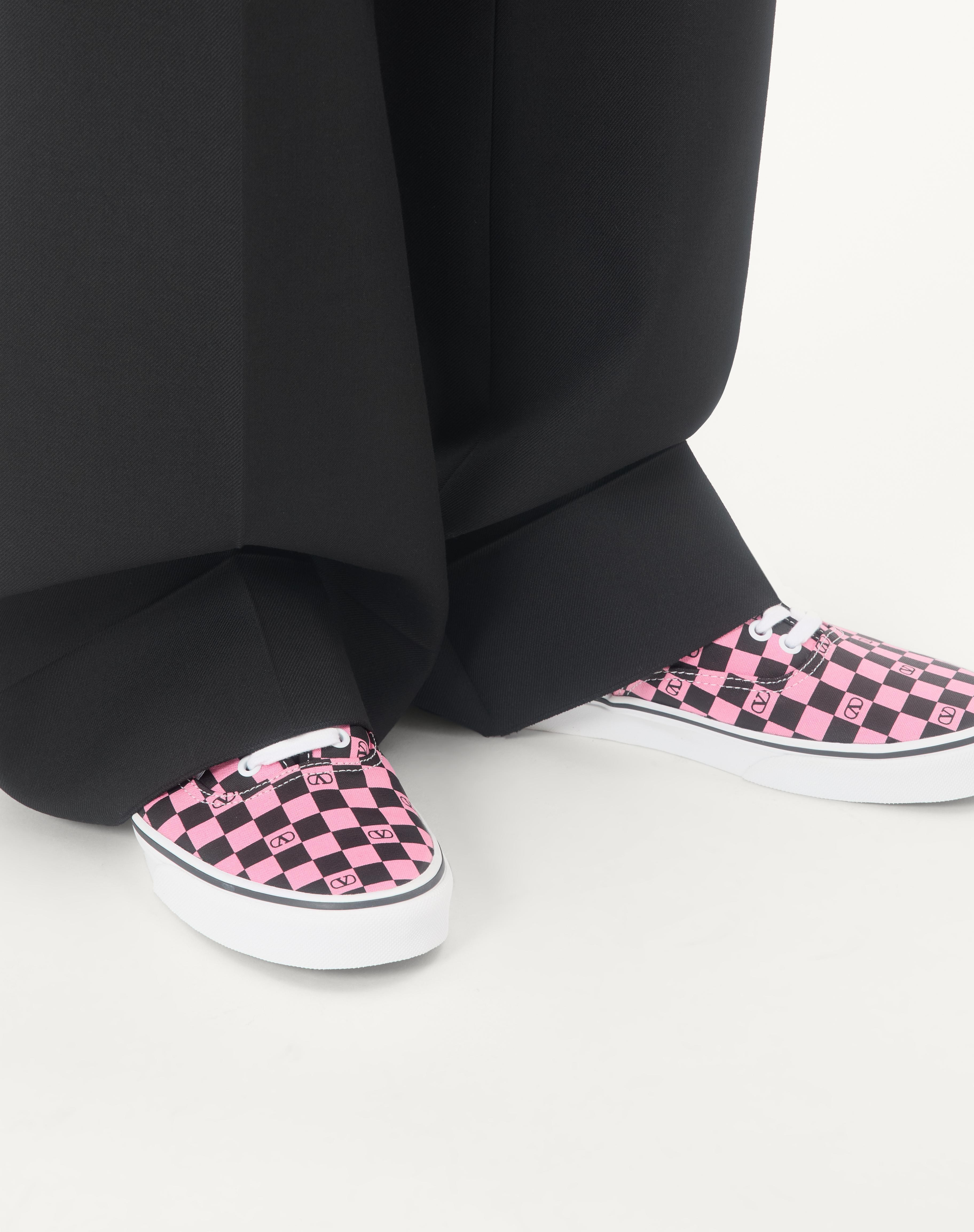 VALENTINO GARAVANI AND VANS LOW-TOP TRAINER IN FABRIC WITH VLOGO CHECKERBOARD PRINT - 2