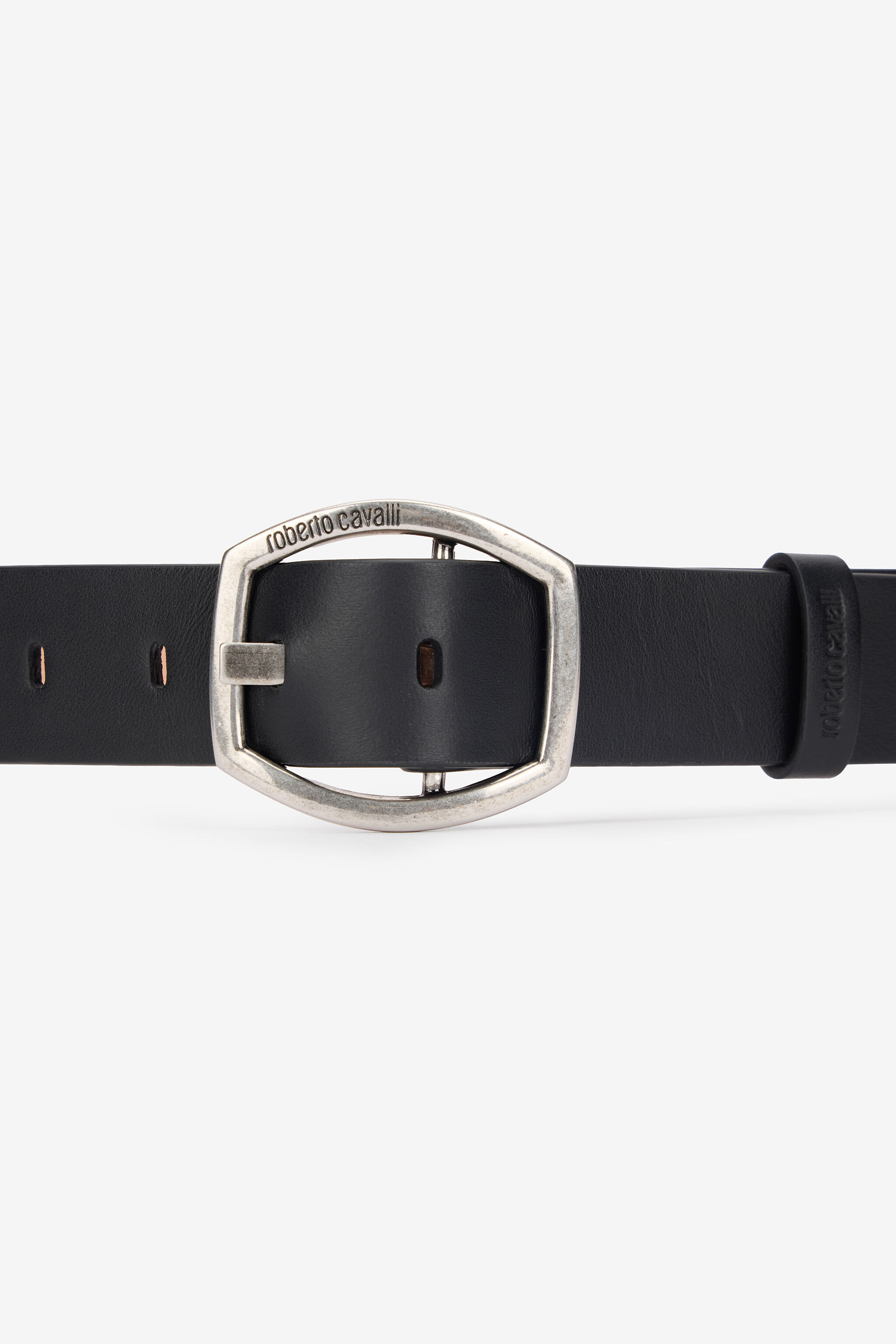 Belt With Branded Geometric Buckle - 4