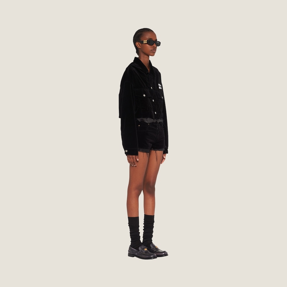Washed velvet shorts - 4