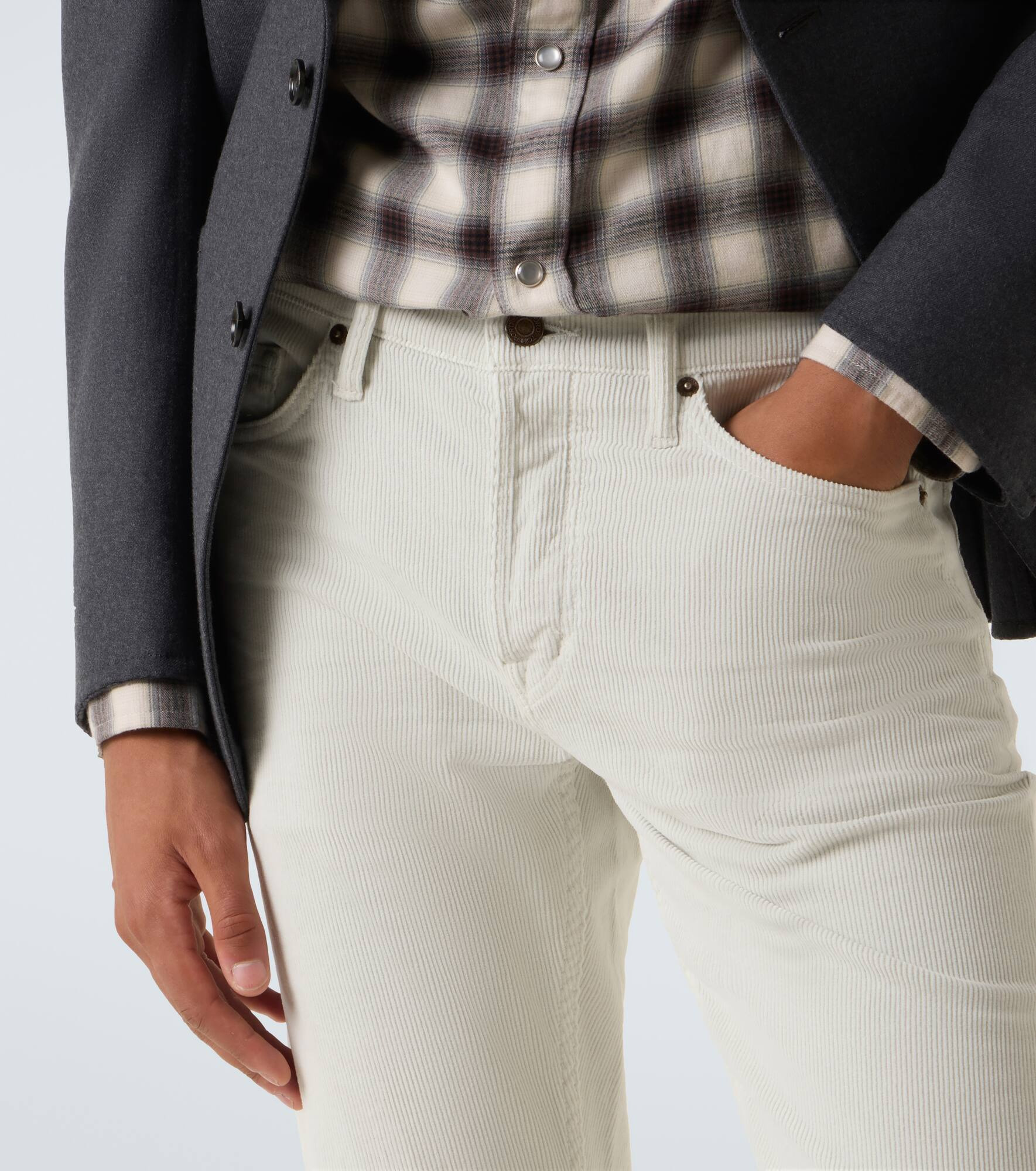 Cotton corduroy slim pants - 5