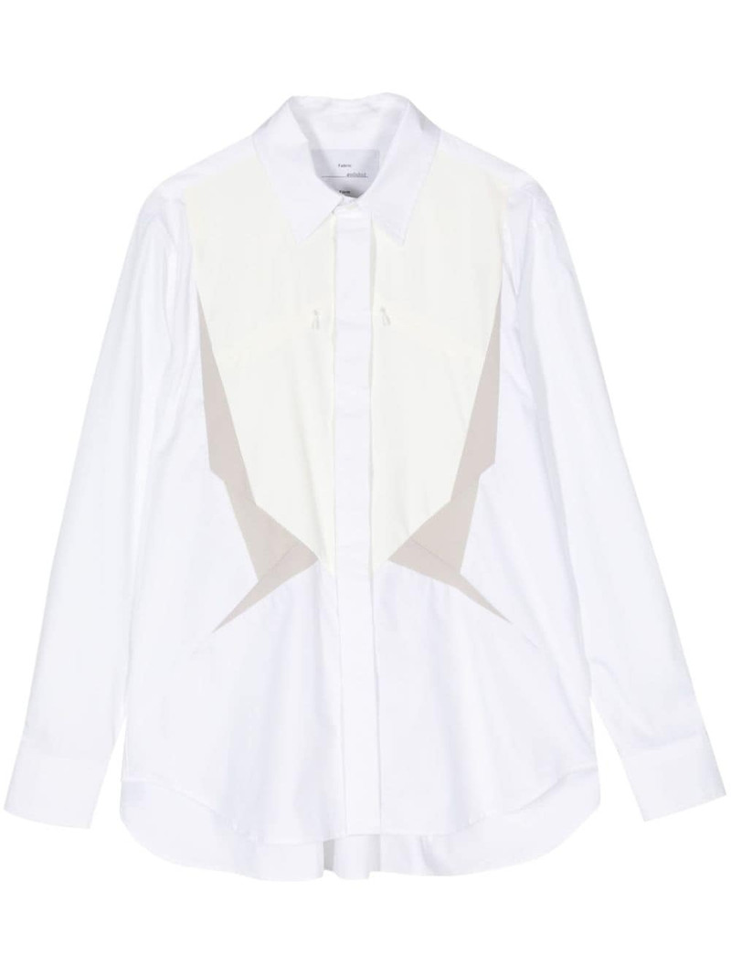 long-sleeve cotton-blend shirt 1