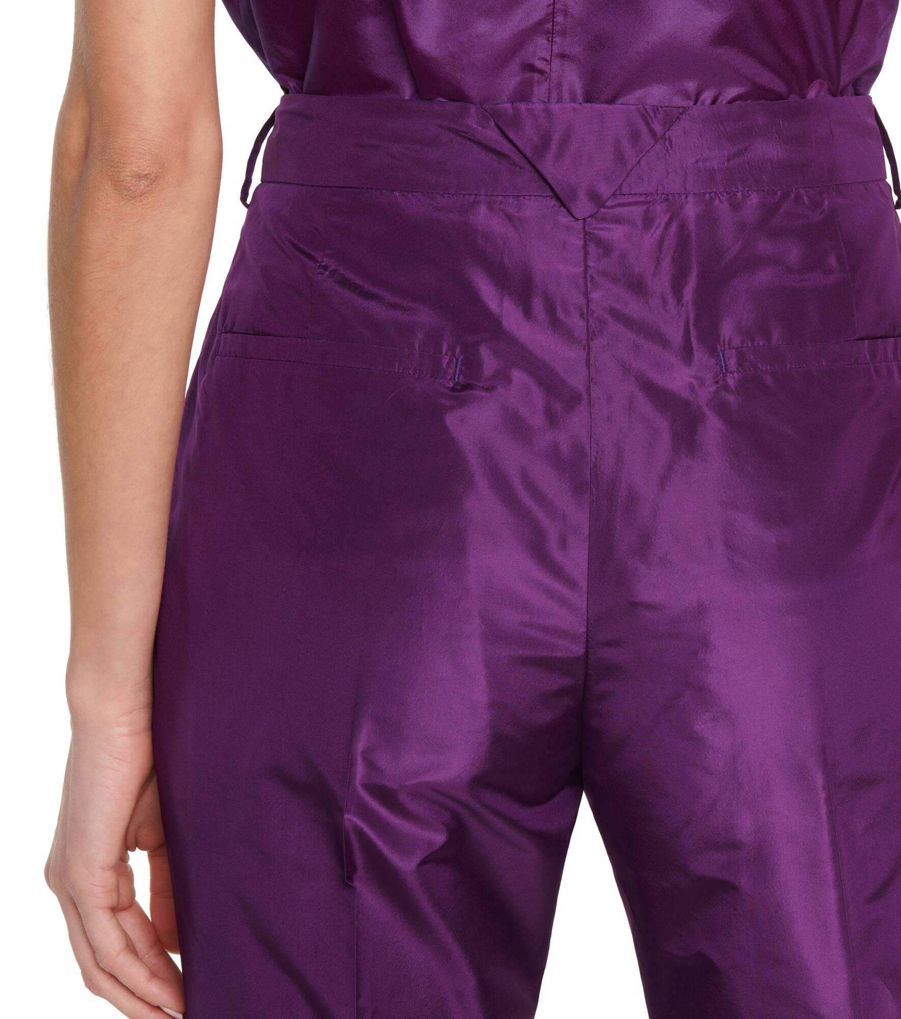 High-rise straight silk taffeta pants - 5